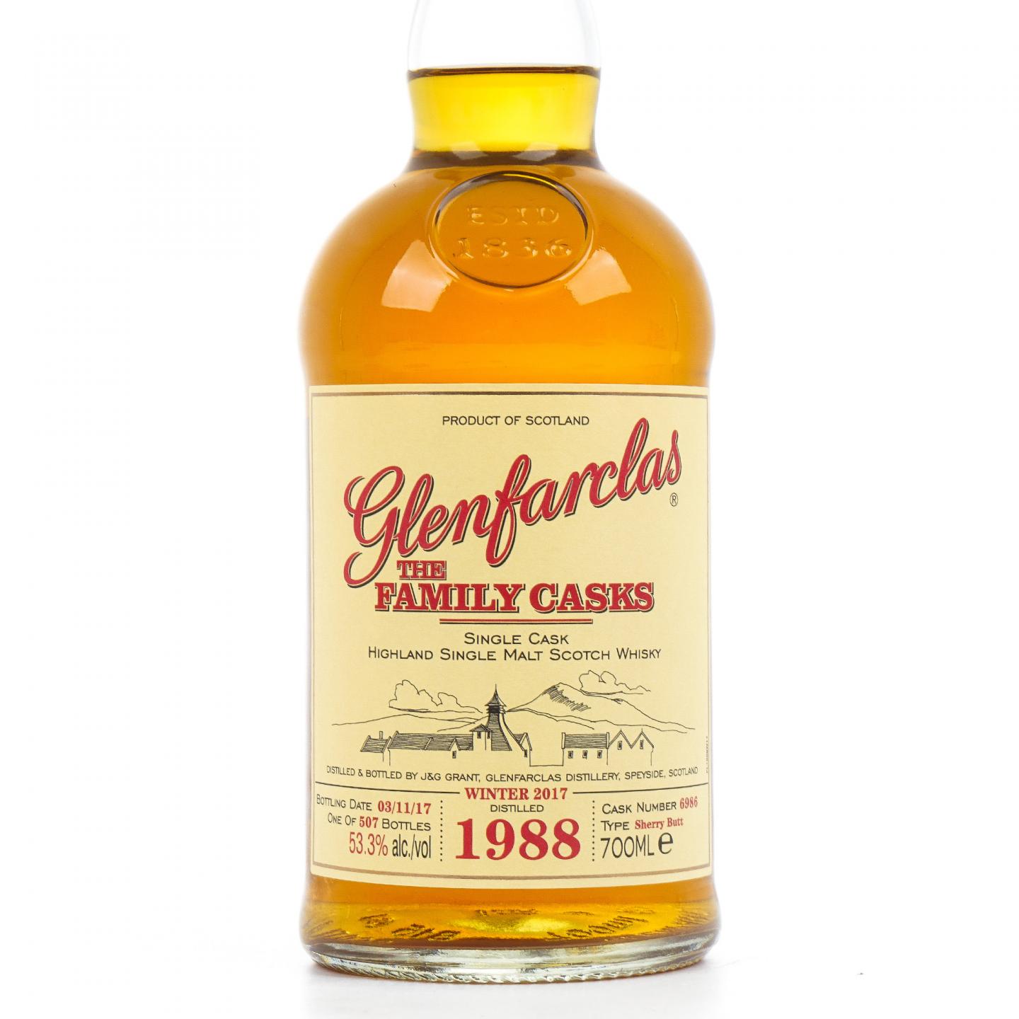 Glenfarclas 格兰花格 1988-2017 家族桶 雪莉单桶#6986