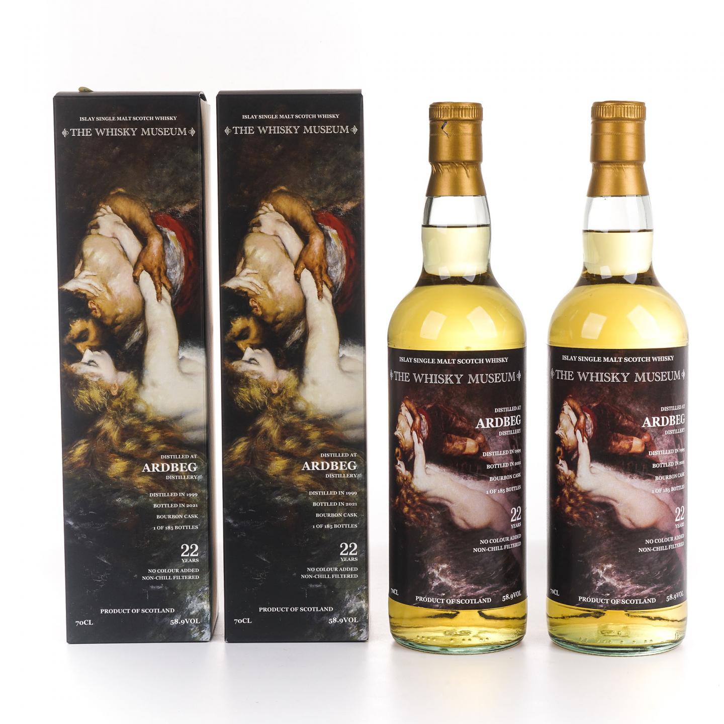 Ardbeg 阿贝 22年 1999-2021 波本桶 The Whisky Museum 2瓶组