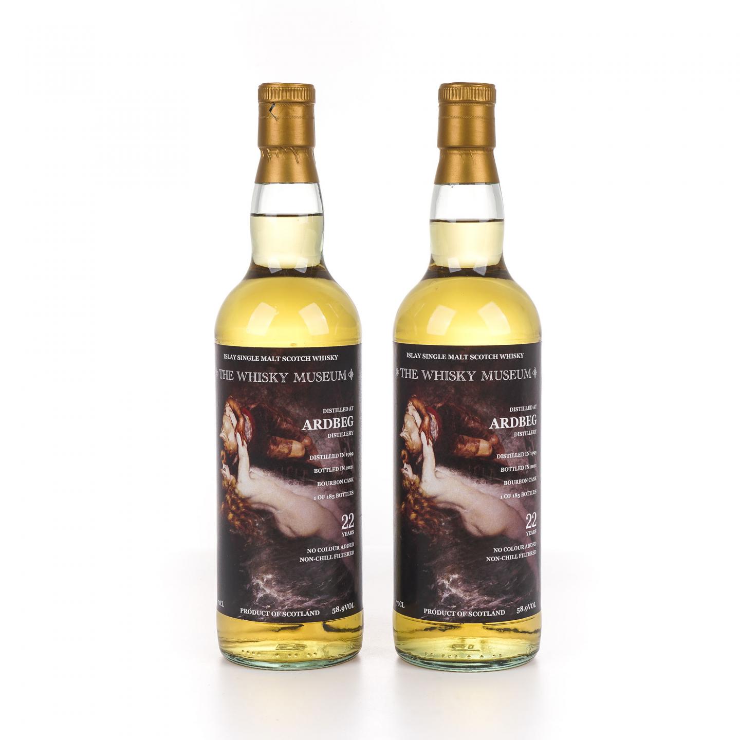 Ardbeg 阿贝 22年 1999-2021 波本桶 The Whisky Museum 2瓶组