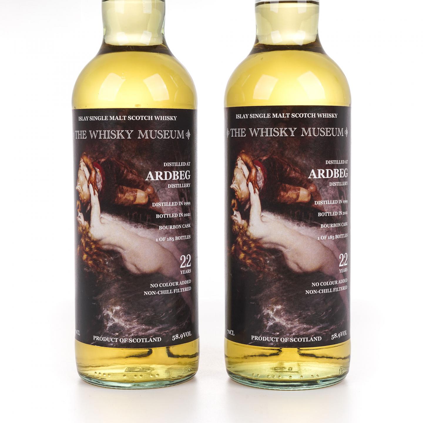 Ardbeg 阿贝 22年 1999-2021 波本桶 The Whisky Museum 2瓶组