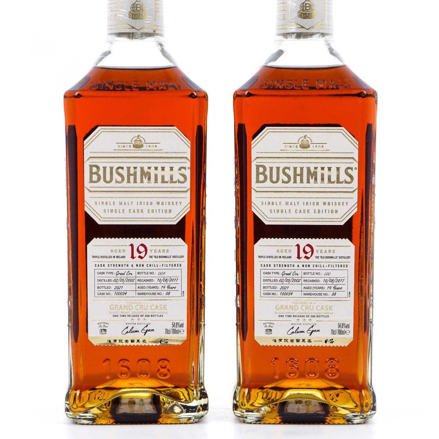 Bushmills 布什米尔 19年 2002-2021 #100034 2瓶组 行货