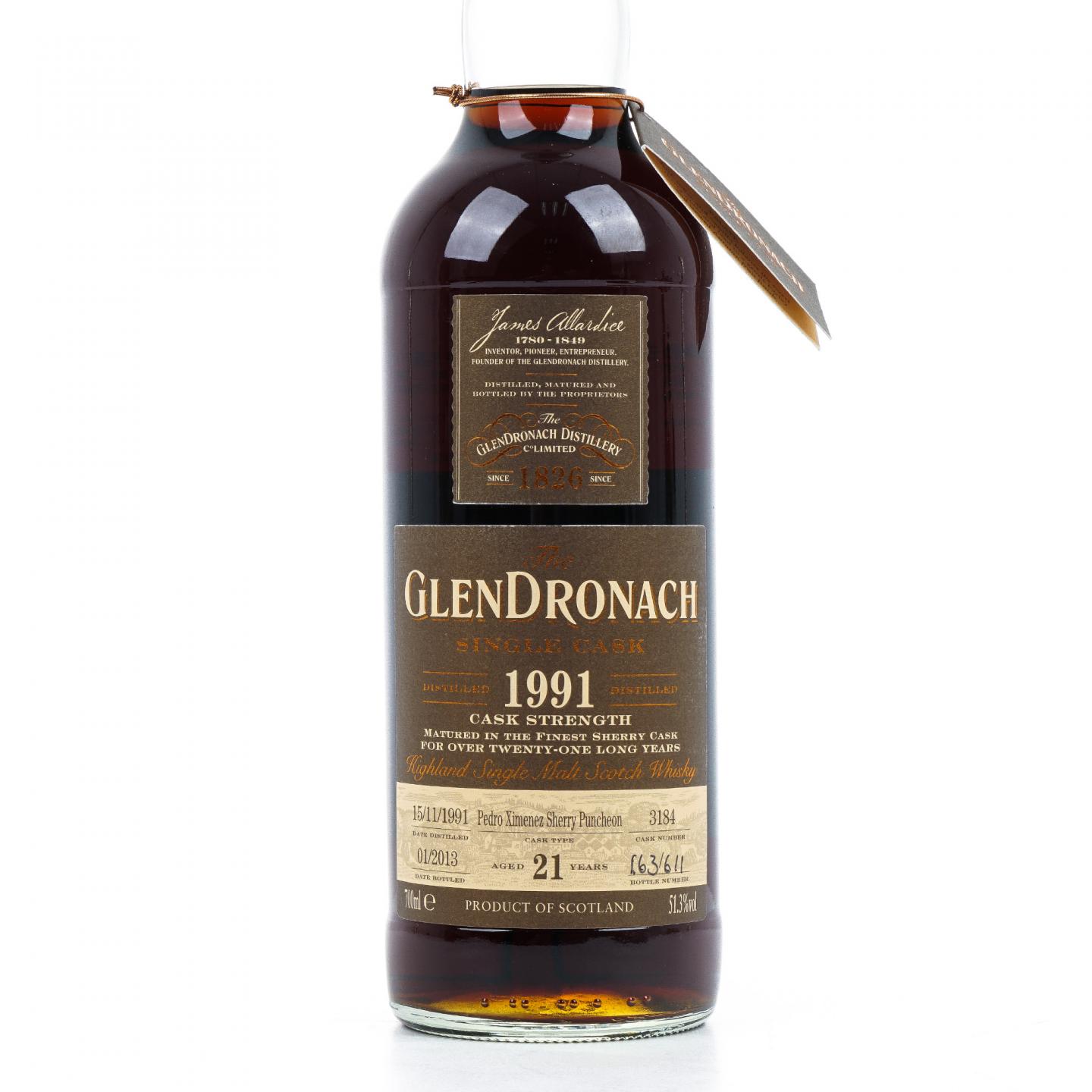 Glendronach 格兰多纳 21年 1991-2013 雪莉桶#3184