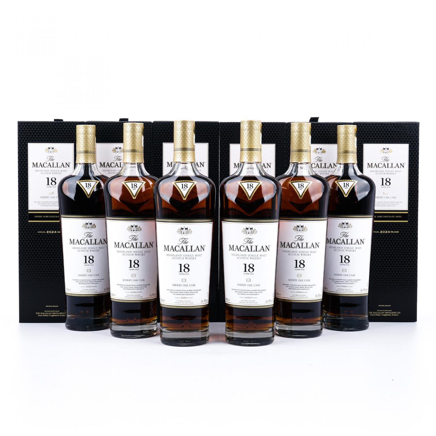 【附X光图】Macallan 麦卡伦 18年 2024 雪莉桶 6瓶组