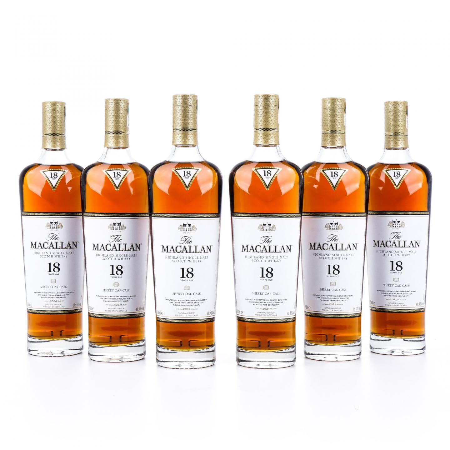 【附X光图】Macallan 麦卡伦 18年 2024 雪莉桶 6瓶组