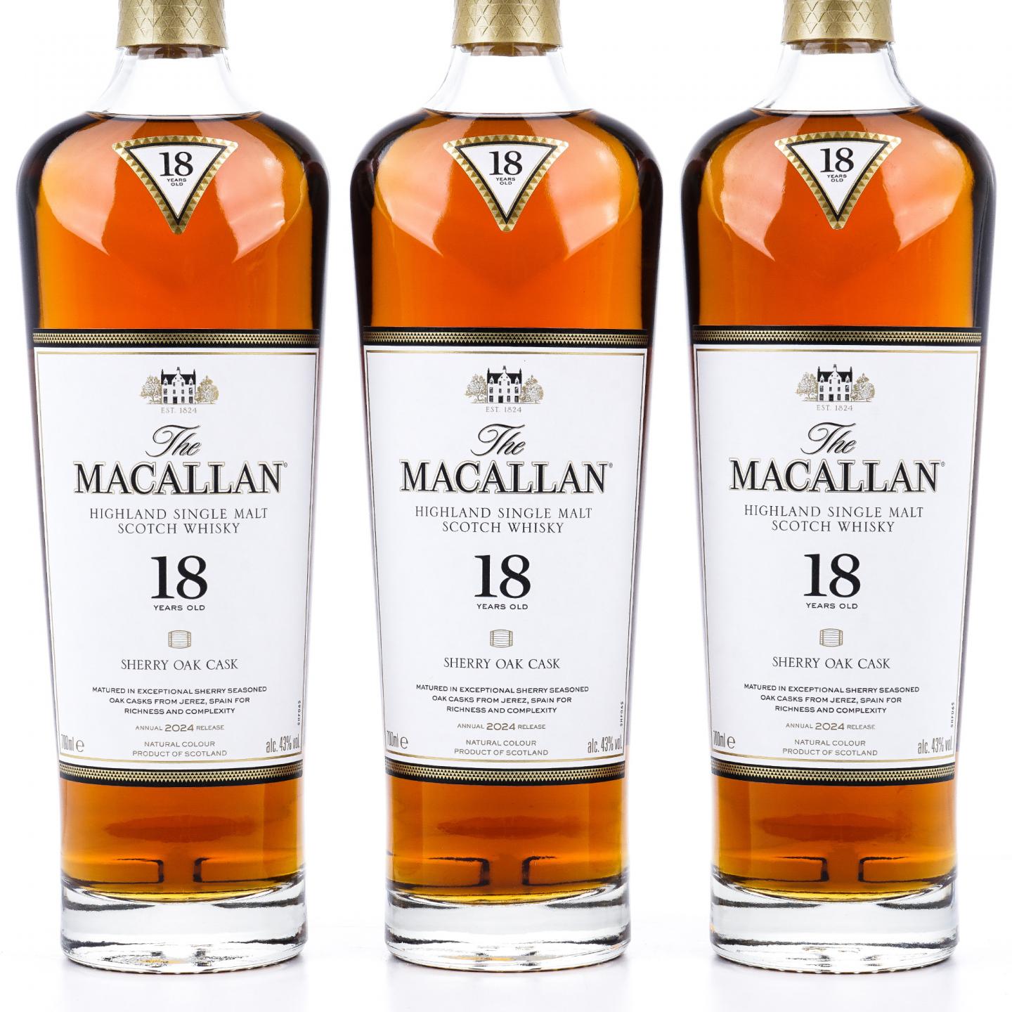 【附X光图】Macallan 麦卡伦 18年 2024 雪莉桶 6瓶组