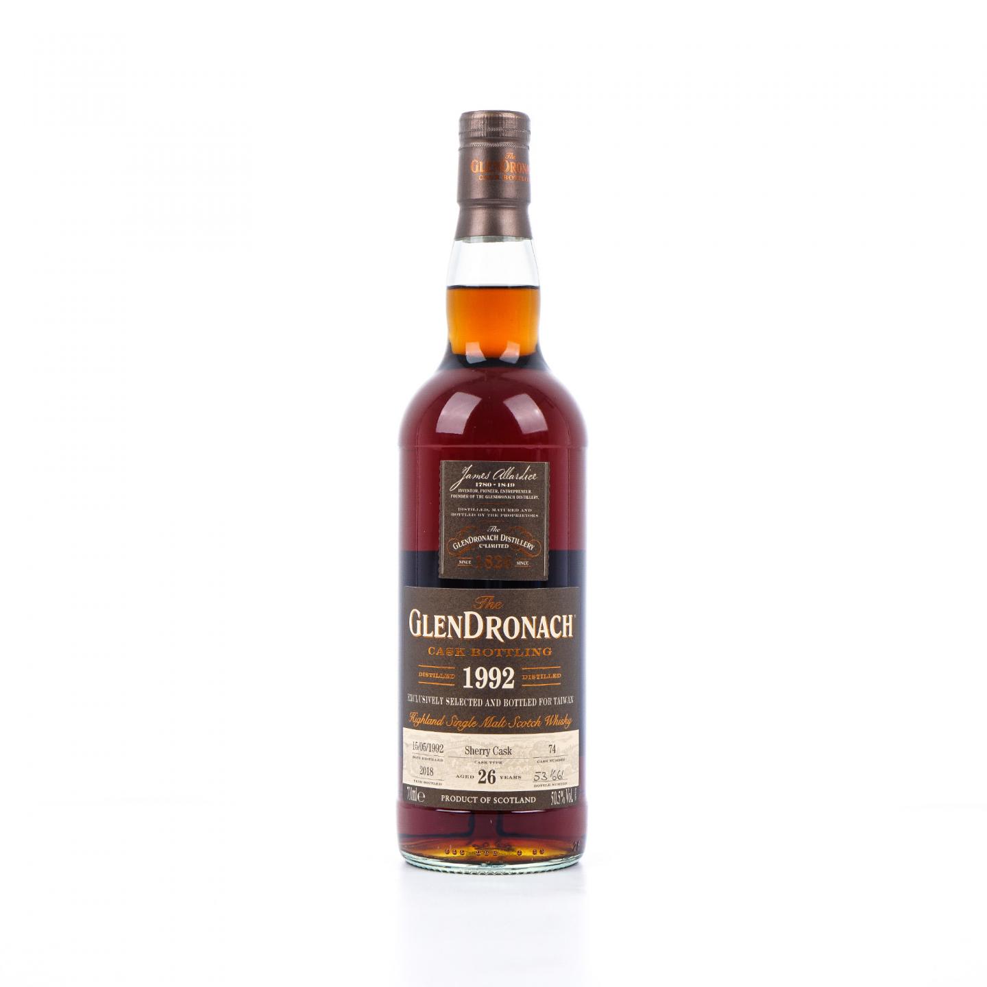 Glendronach 格兰多纳 26年 1992-2018 雪莉桶#74