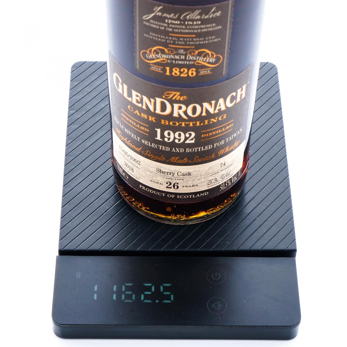 Glendronach 格兰多纳 26年 1992-2018 雪莉桶#74
