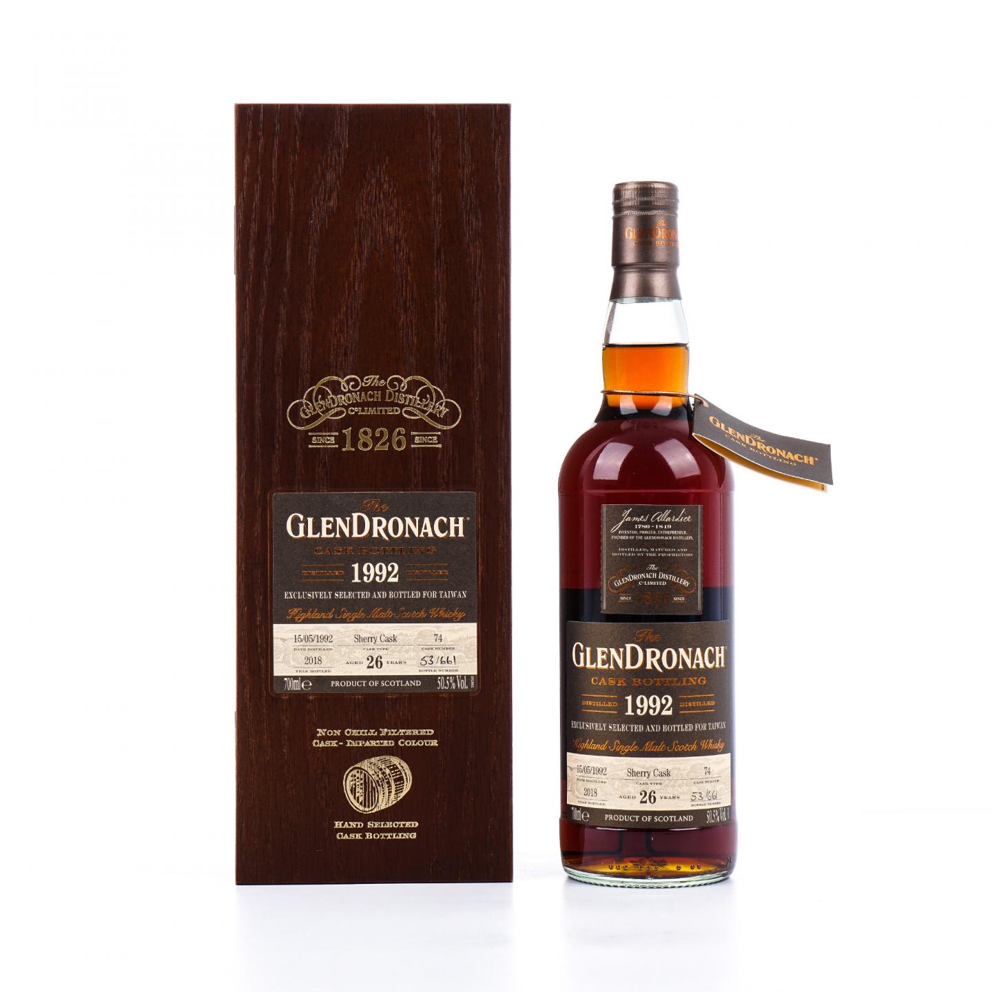 Glendronach 格兰多纳 26年 1992-2018 雪莉桶#74
