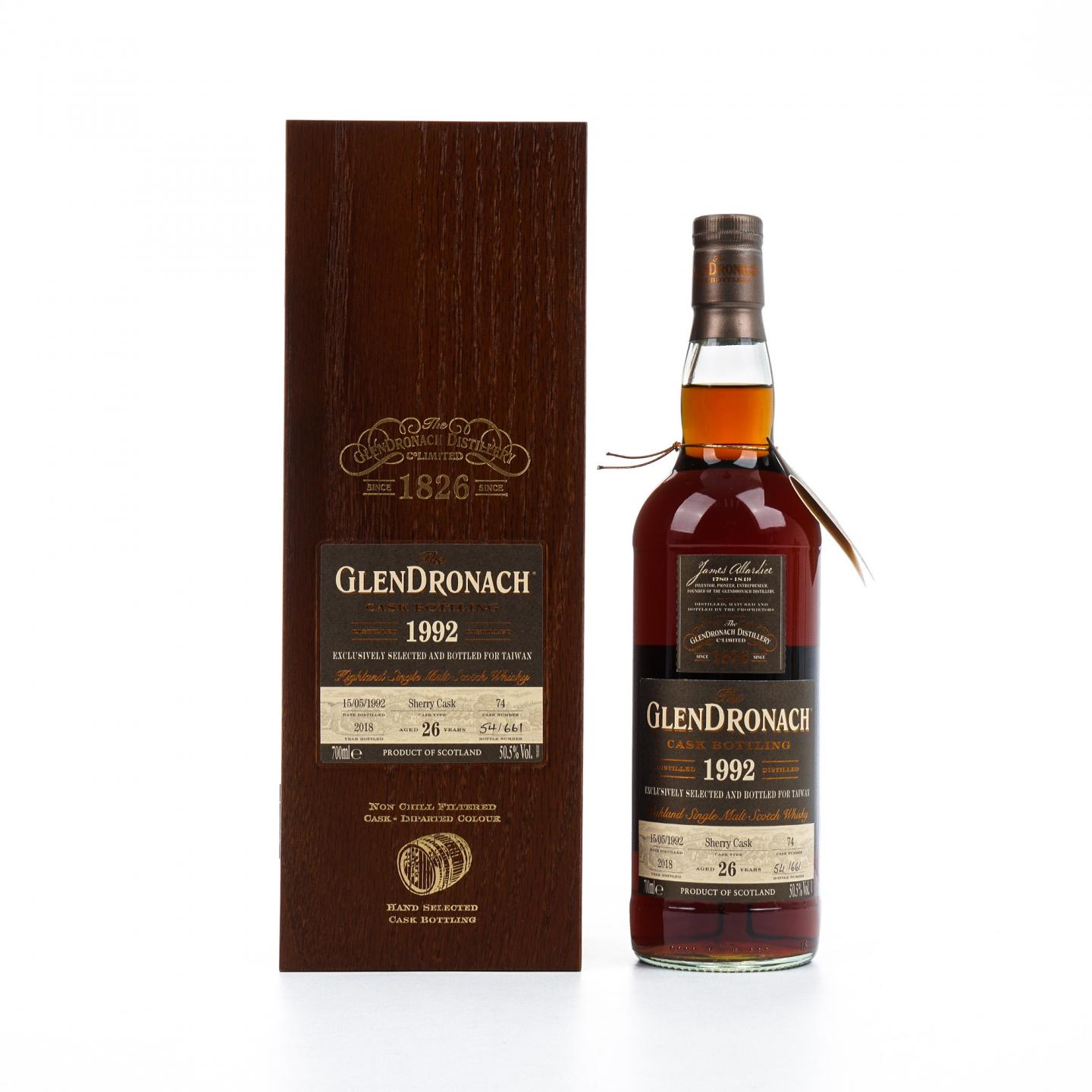 Glendronach 格兰多纳 26年 1992-2018 雪莉桶#74