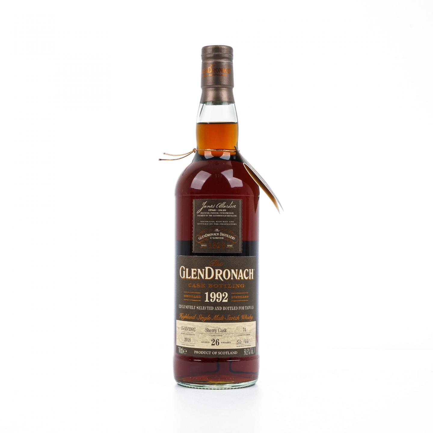 Glendronach 格兰多纳 26年 1992-2018 雪莉桶#74