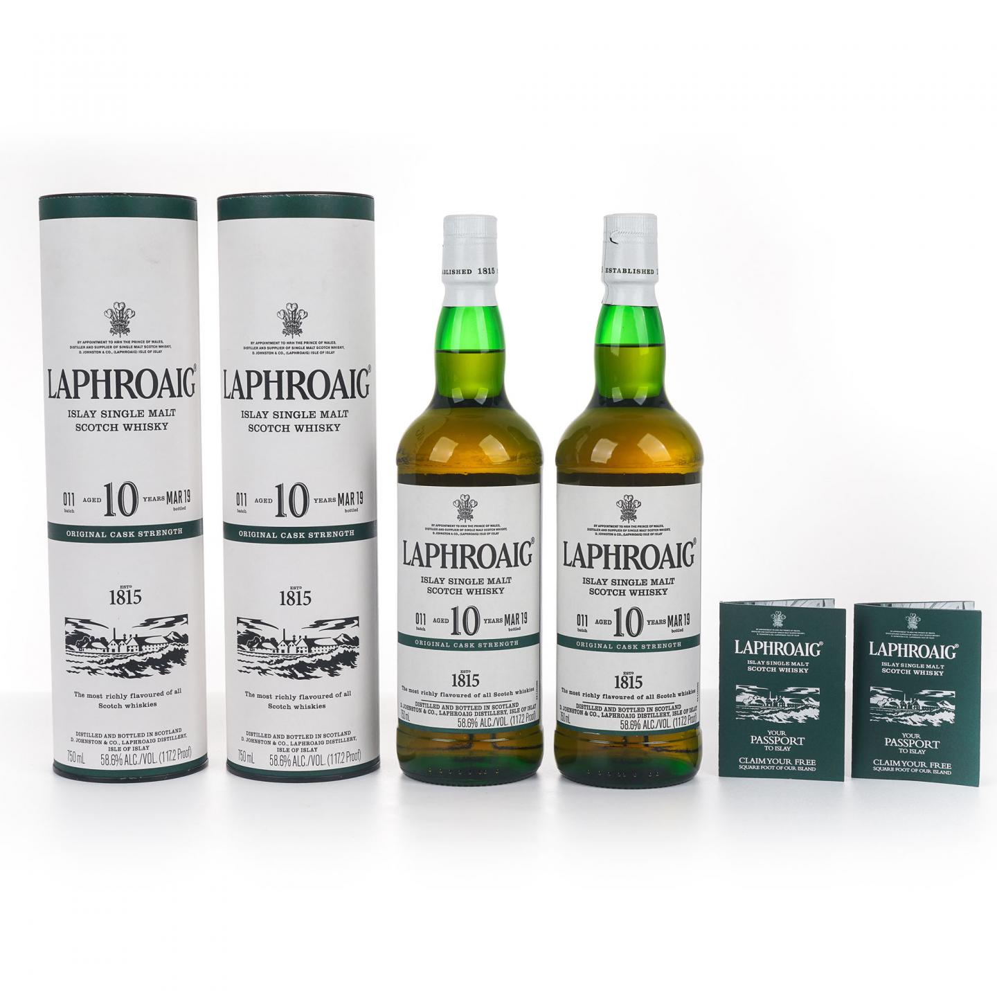 Laphroaig 拉弗格 10年 2019 桶强 Batch 011 2瓶组*750ml