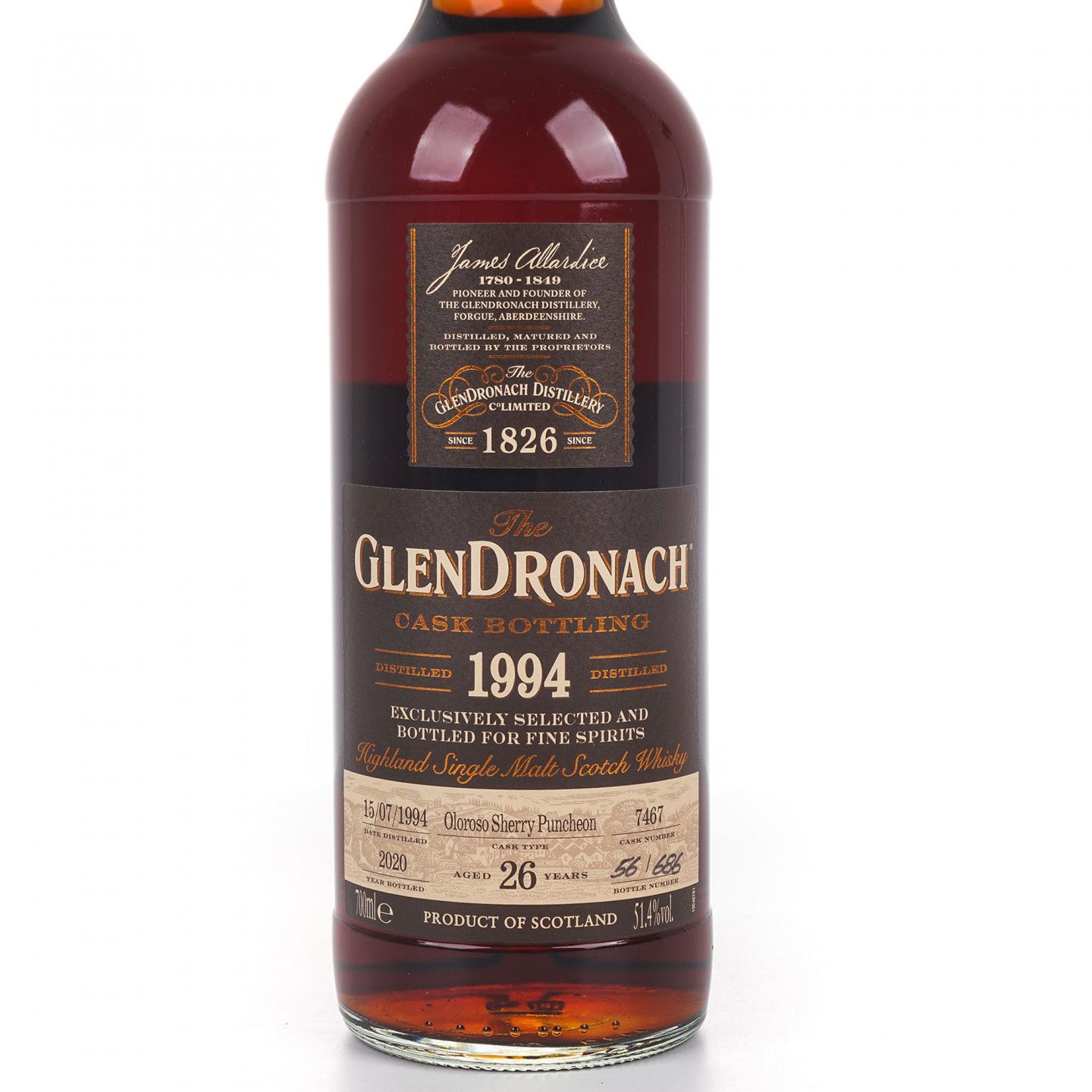 Glendronach 格兰多纳 26年 1994-2020 雪莉桶#7467