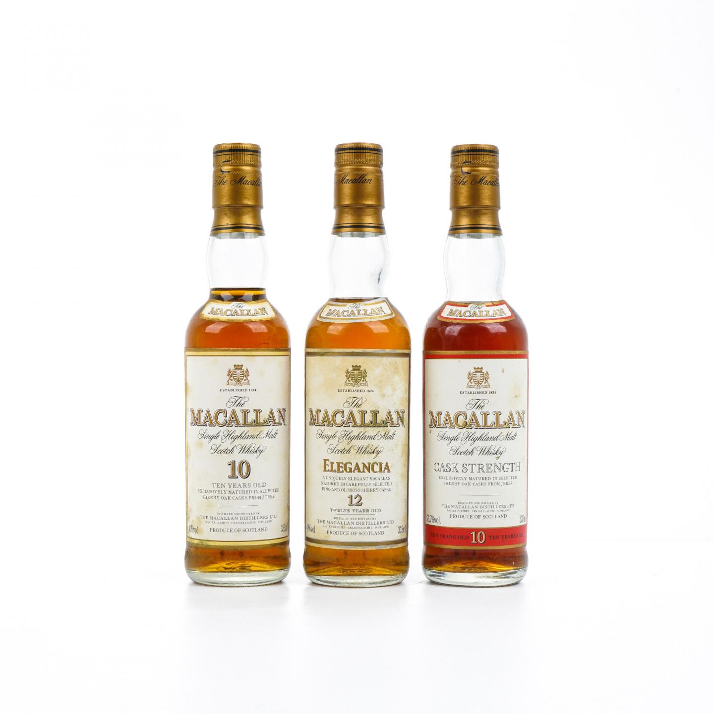 【中样】Macallan 麦卡伦 10年/12年 3瓶组套装 333ml