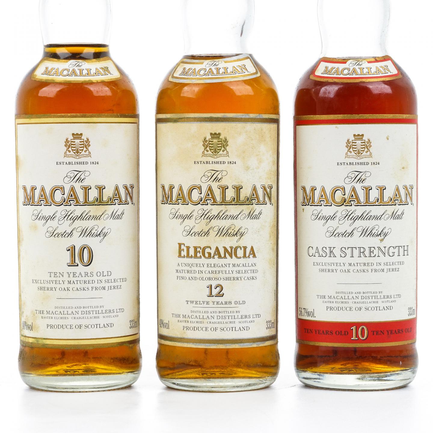 【中样】Macallan 麦卡伦 10年/12年 3瓶组套装 333ml