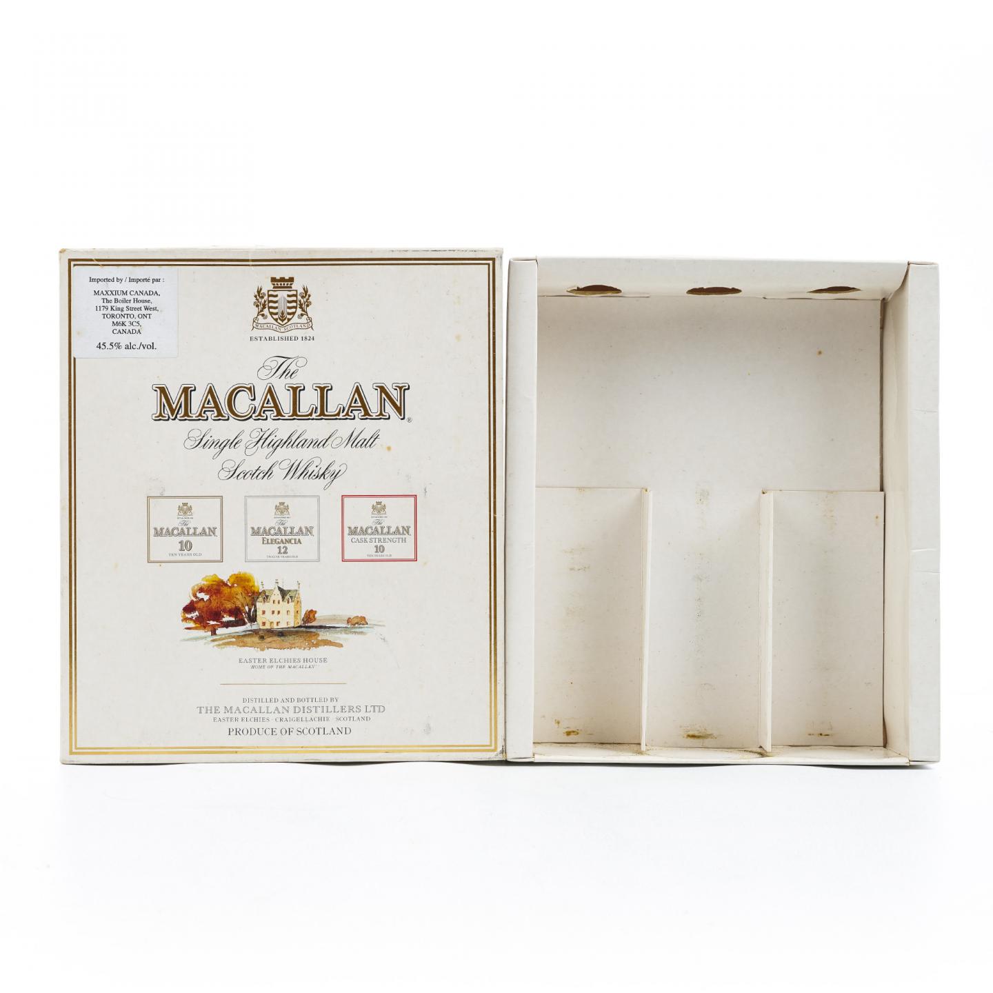 【中样】Macallan 麦卡伦 10年/12年 3瓶组套装 333ml