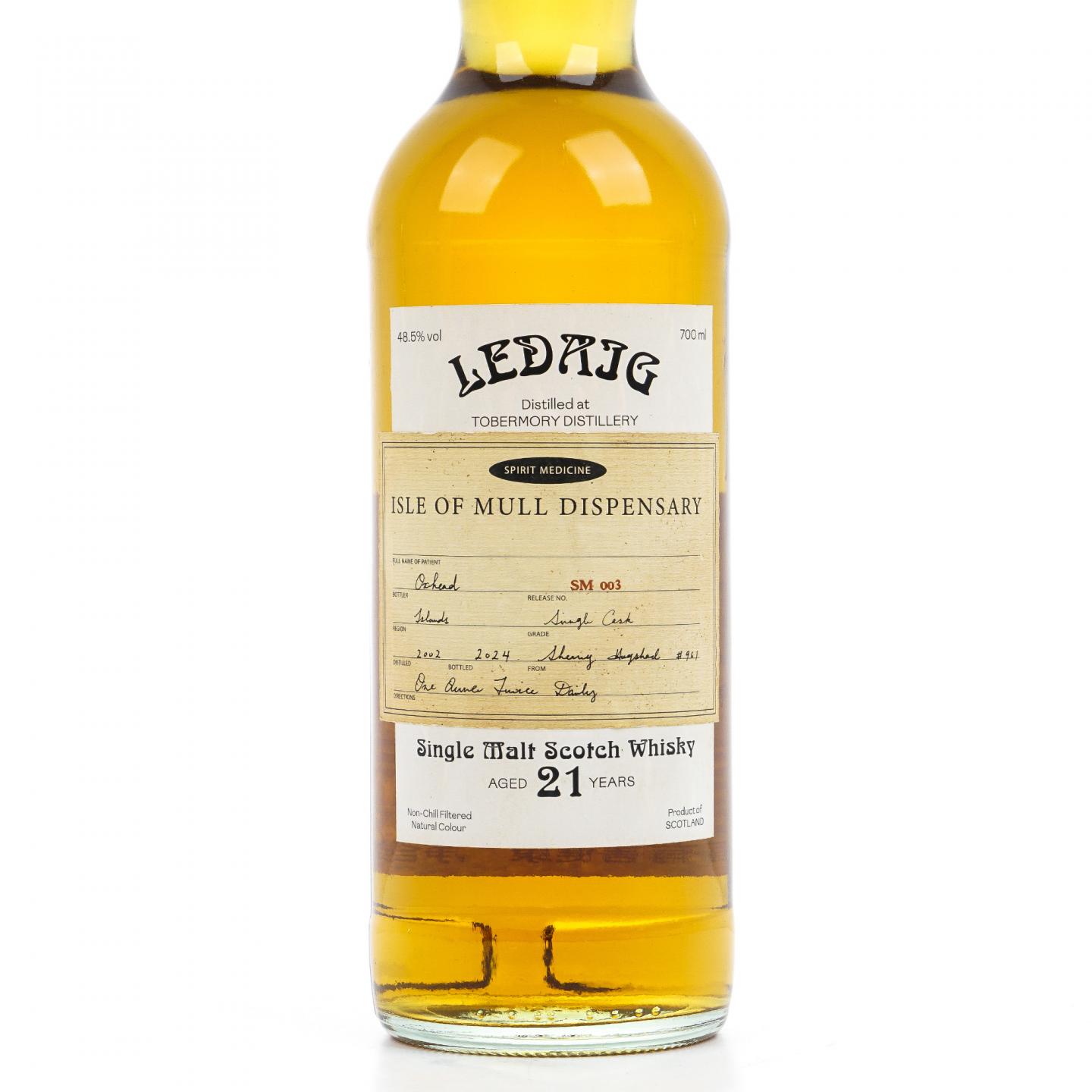 Ledaig 里爵 21年 2002-2024 雪莉桶#961 OXH
