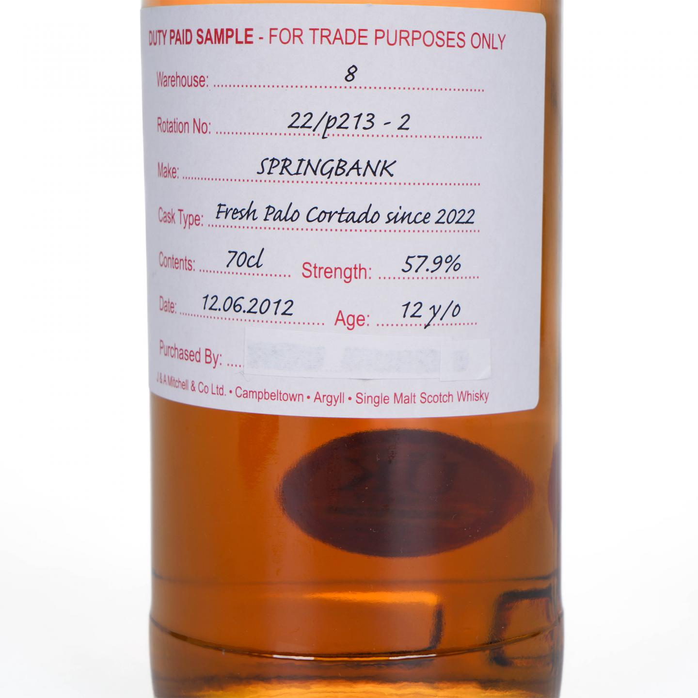 Springbank 云顶 12年 2012 完税瓶