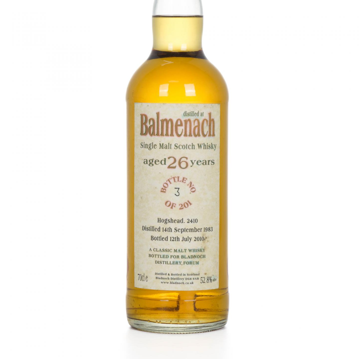 Balmenach 巴门纳克 26年 1983-2010 桶号#2410