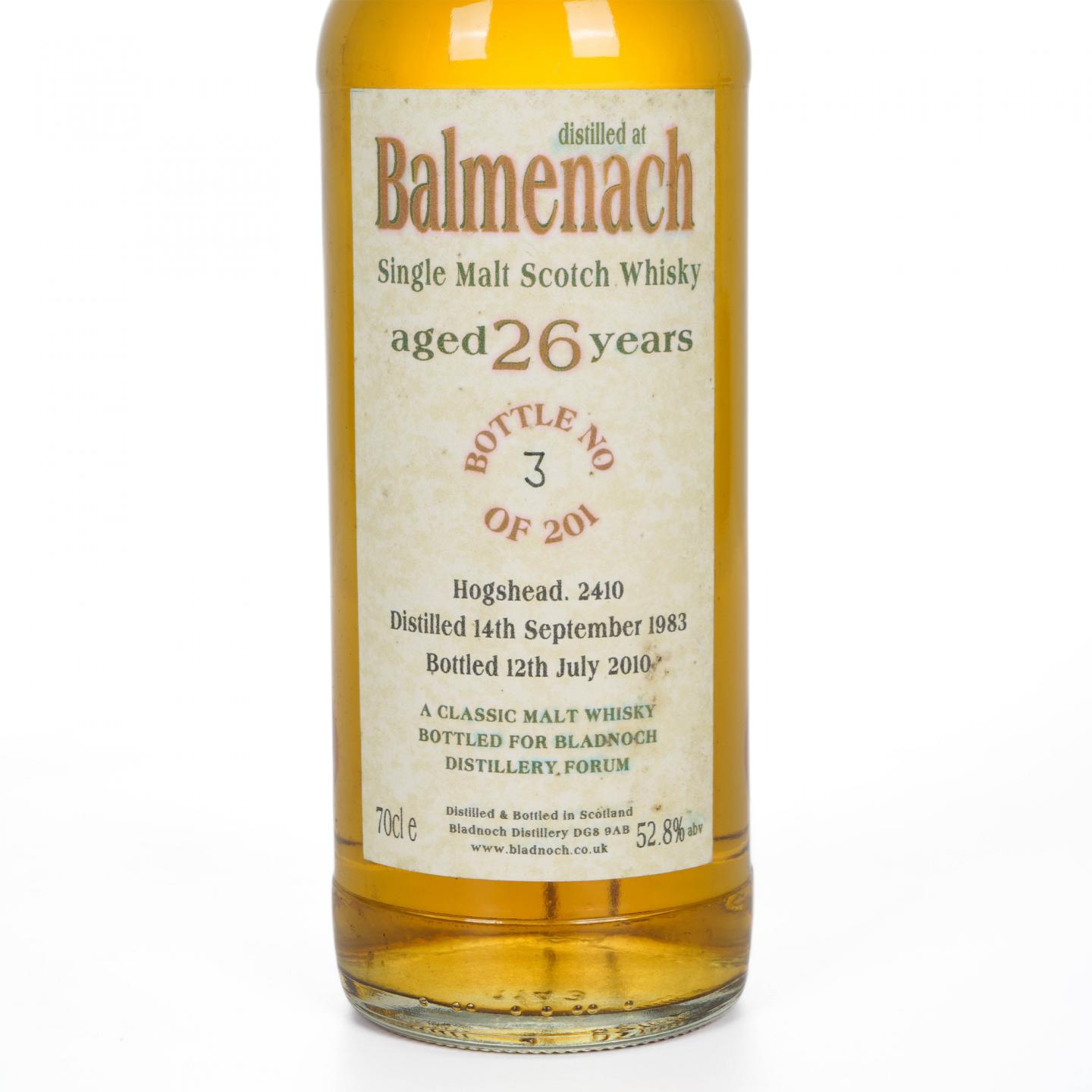 Balmenach 巴门纳克 26年 1983-2010 桶号#2410
