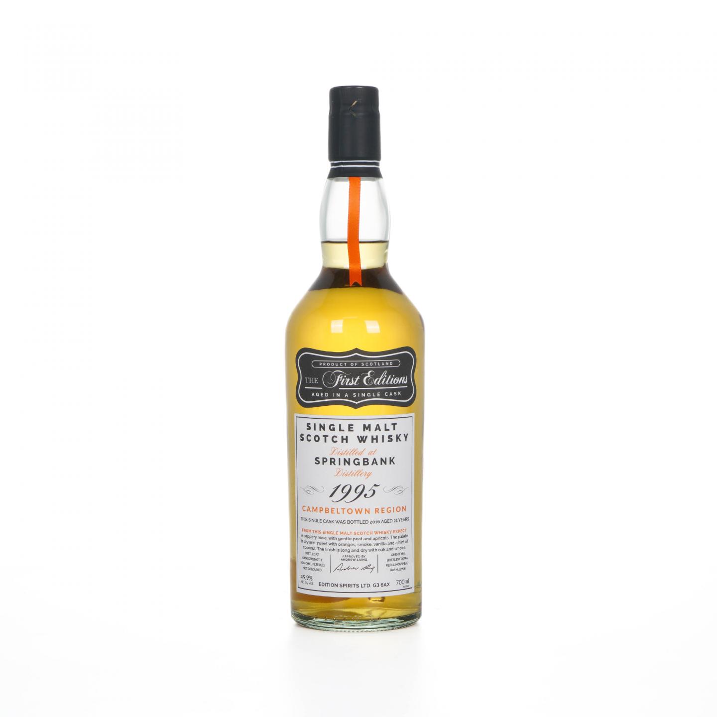 Springbank 云顶 21年 1995-2016 单桶桶强 First Editions