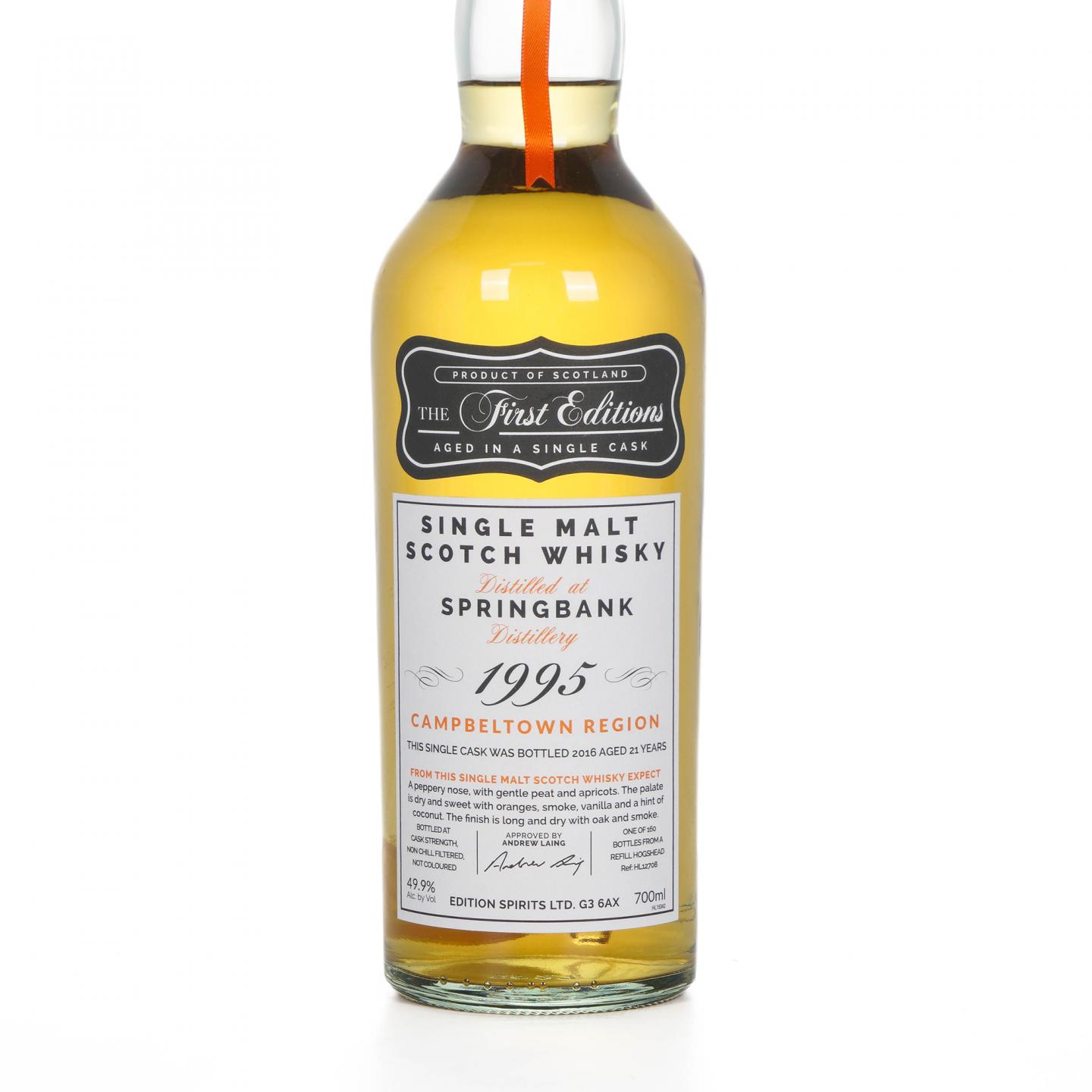 Springbank 云顶 21年 1995-2016 单桶桶强 First Editions