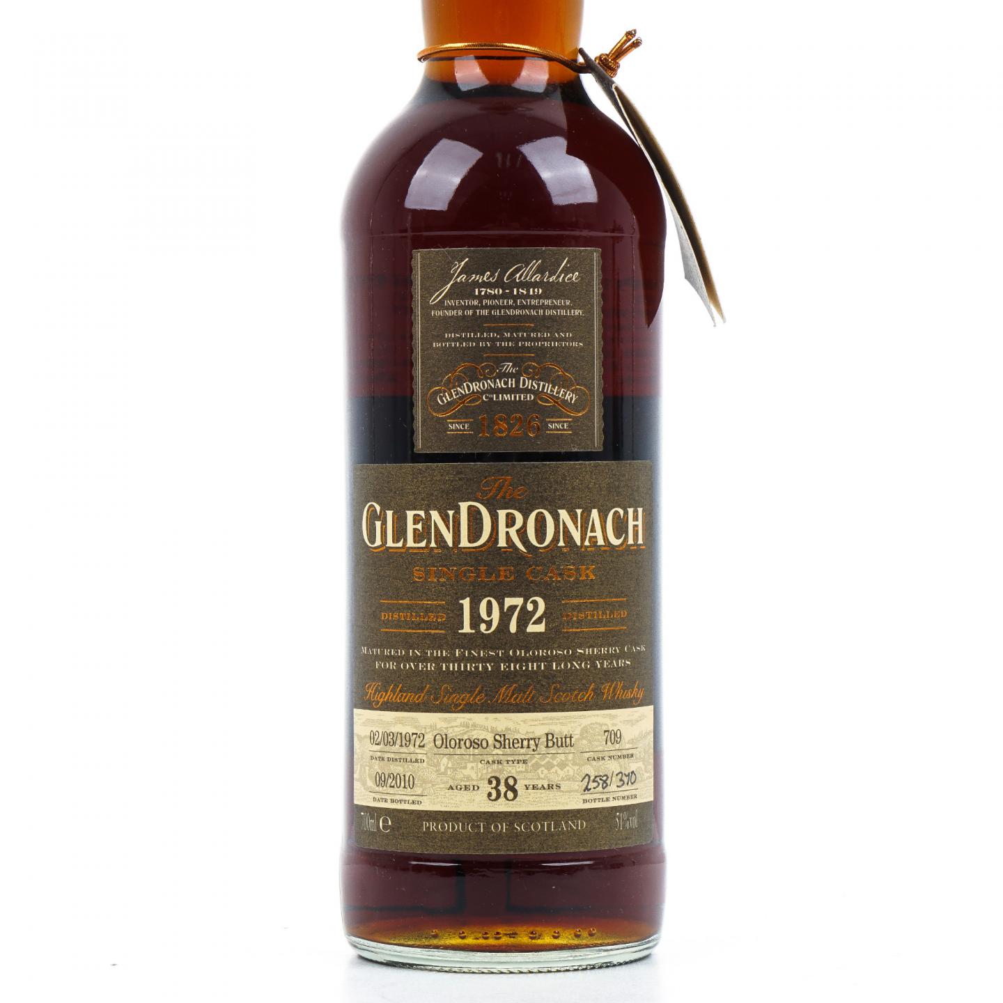 Glendronach 格兰多纳 38年 1972-2010 雪莉单桶#709