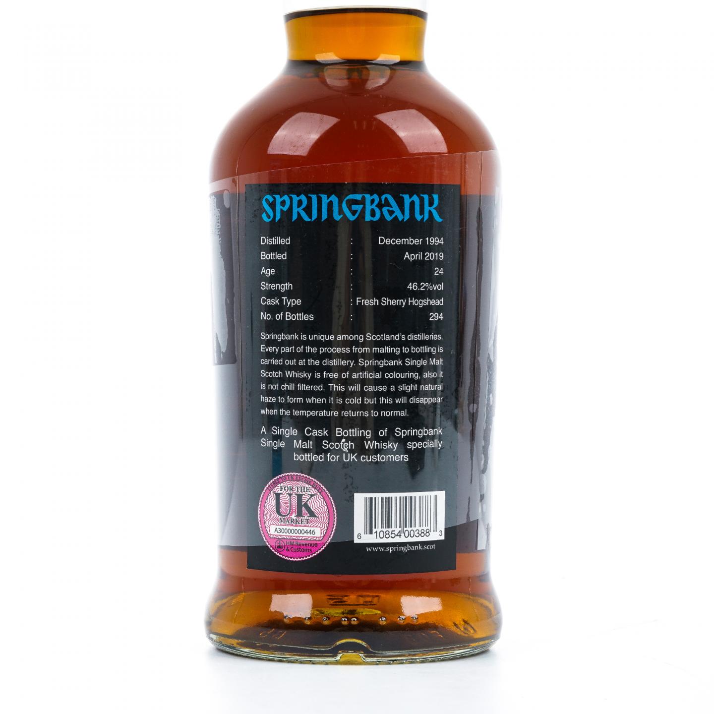 Springbank 云顶 24年 1994-2019 雪莉单桶