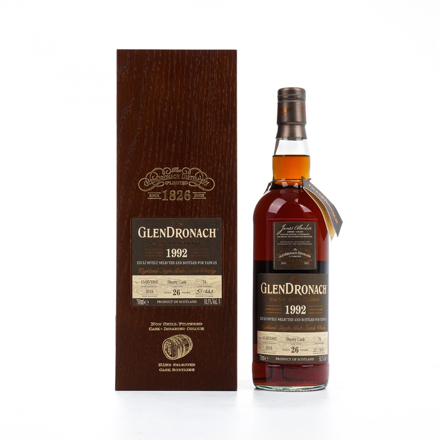 Glendronach 格兰多纳 26年 1992-2018 雪莉桶#74
