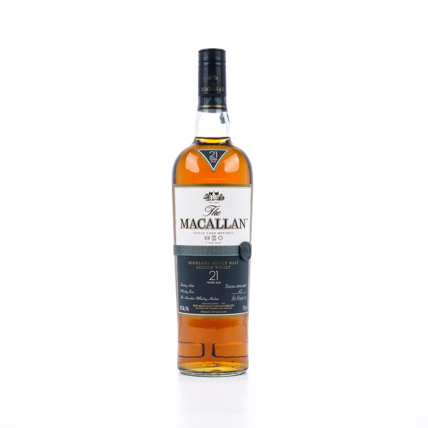 Macallan 麦卡伦 21年 Fine Oak 黄金三桶 750ml