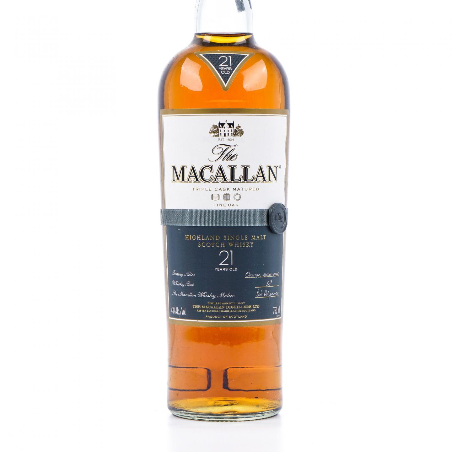 Macallan 麦卡伦 21年 Fine Oak 黄金三桶 750ml