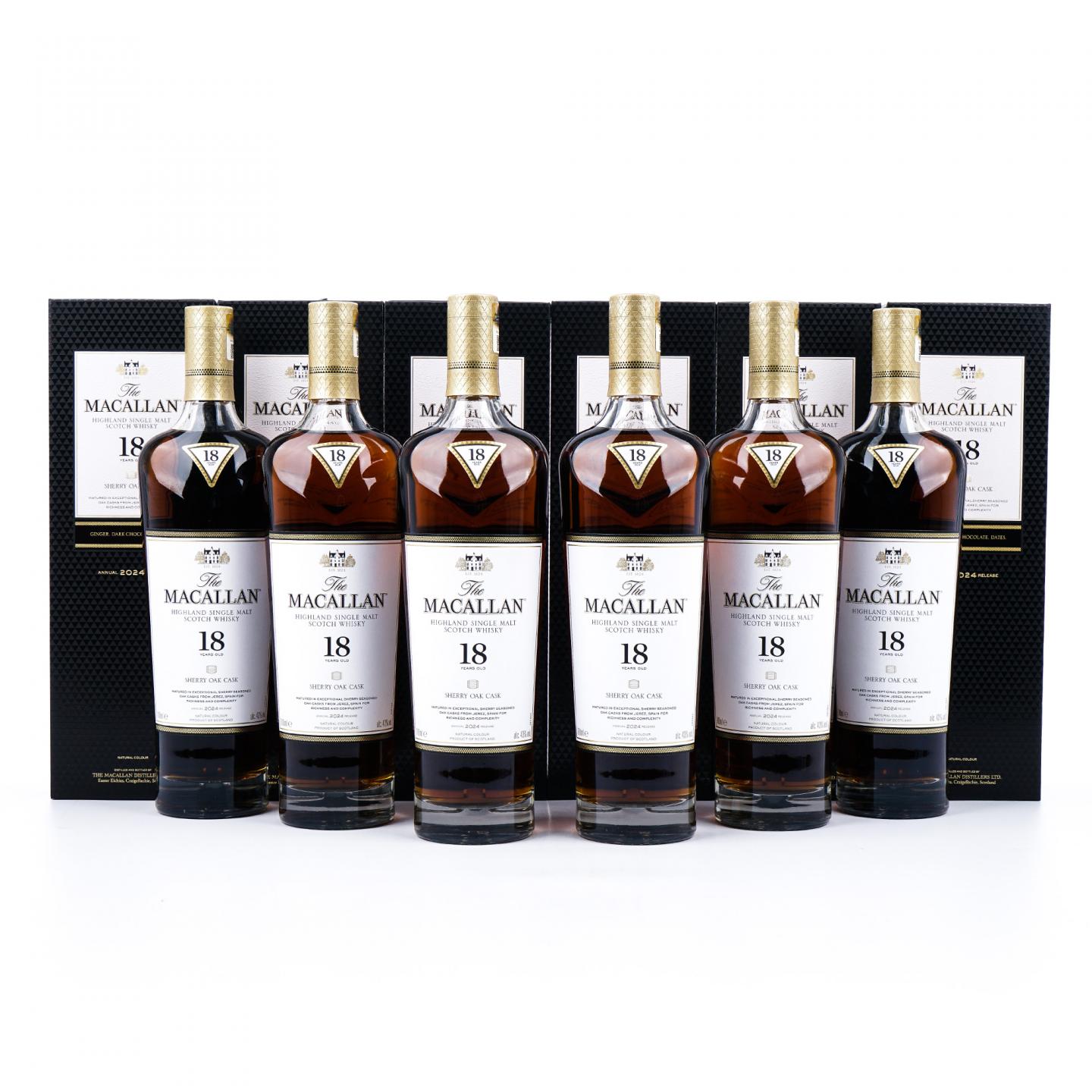 【附X光图】Macallan 麦卡伦 18年 2024 雪莉桶 6瓶组