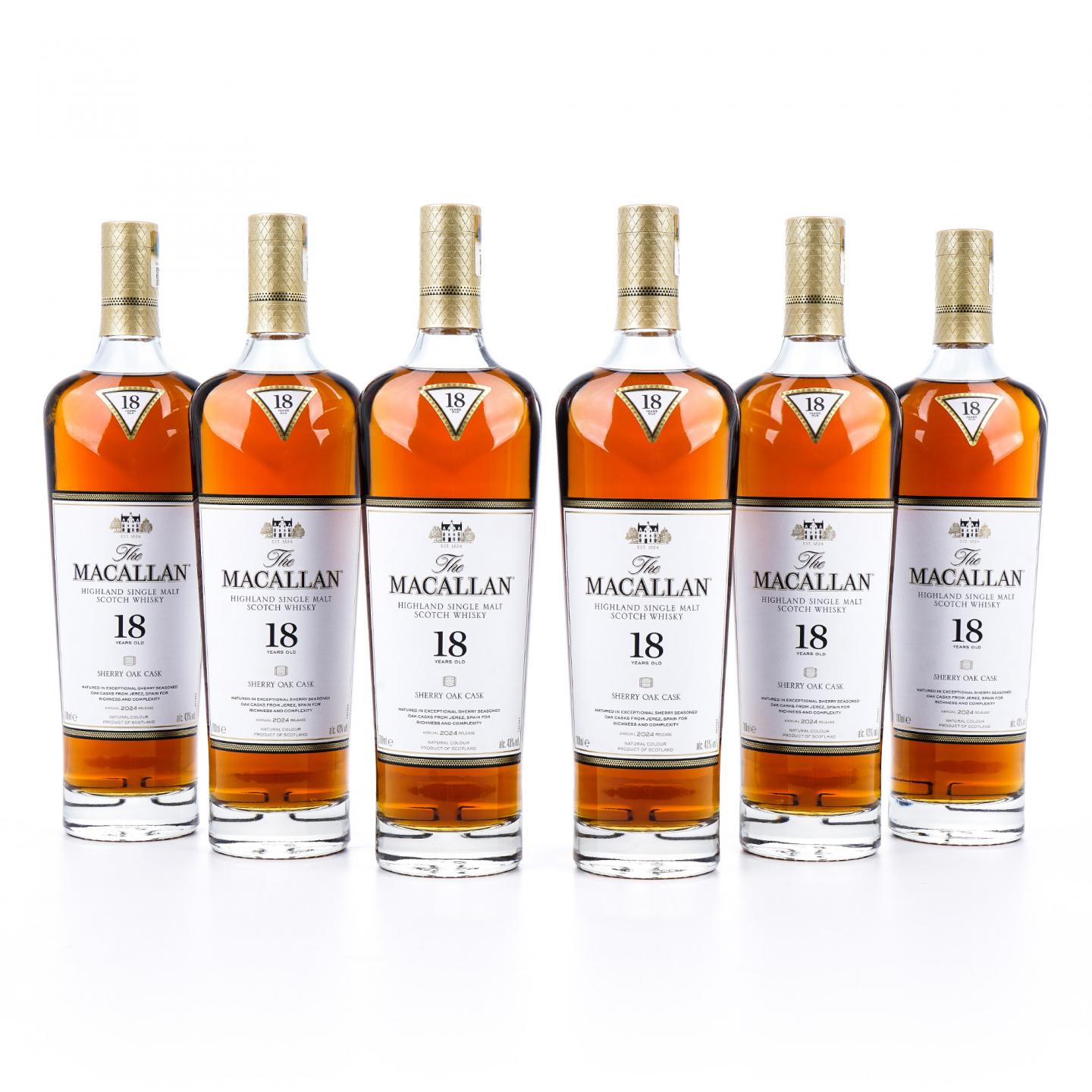 【附X光图】Macallan 麦卡伦 18年 2024 雪莉桶 6瓶组
