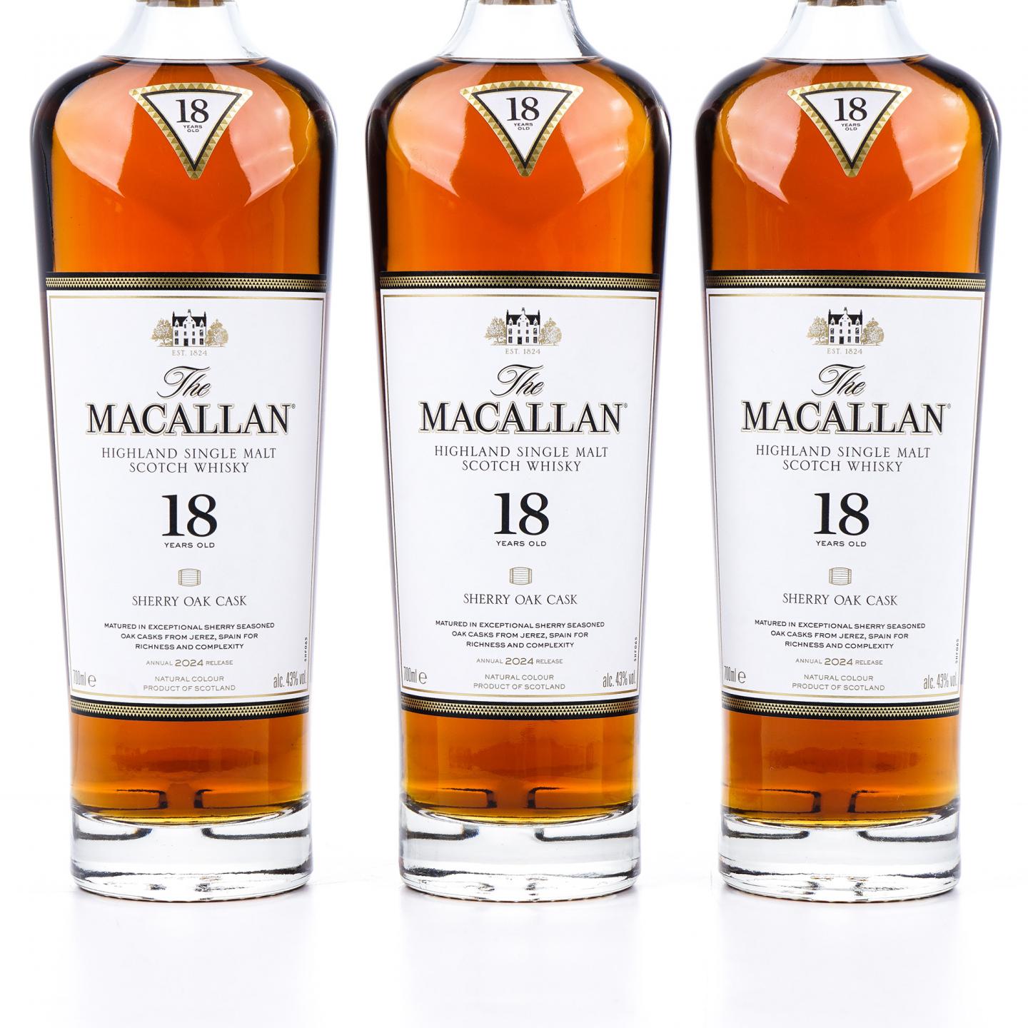 【附X光图】Macallan 麦卡伦 18年 2024 雪莉桶 6瓶组