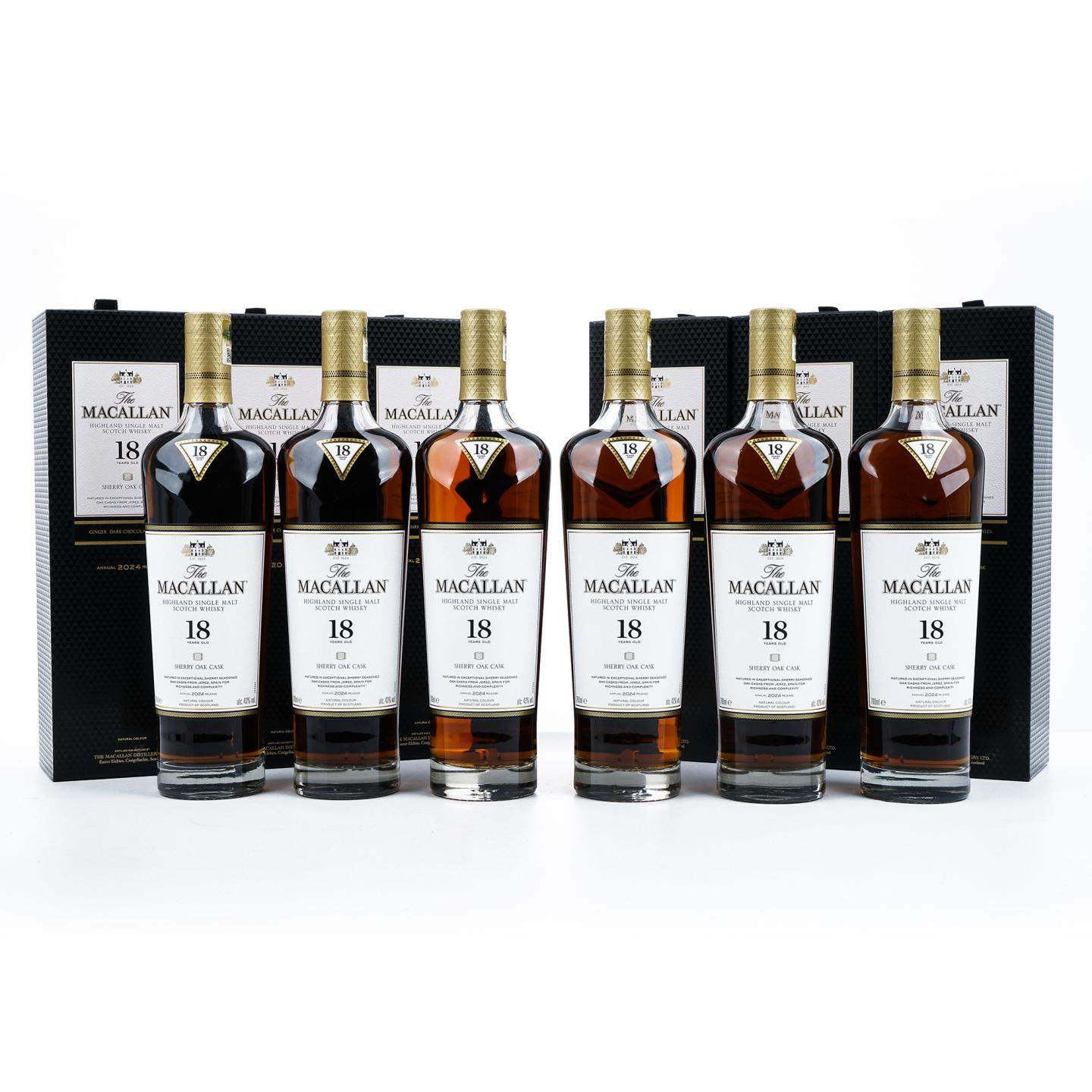 【附X光图】Macallan 麦卡伦 18年 2024 雪莉桶 6瓶组
