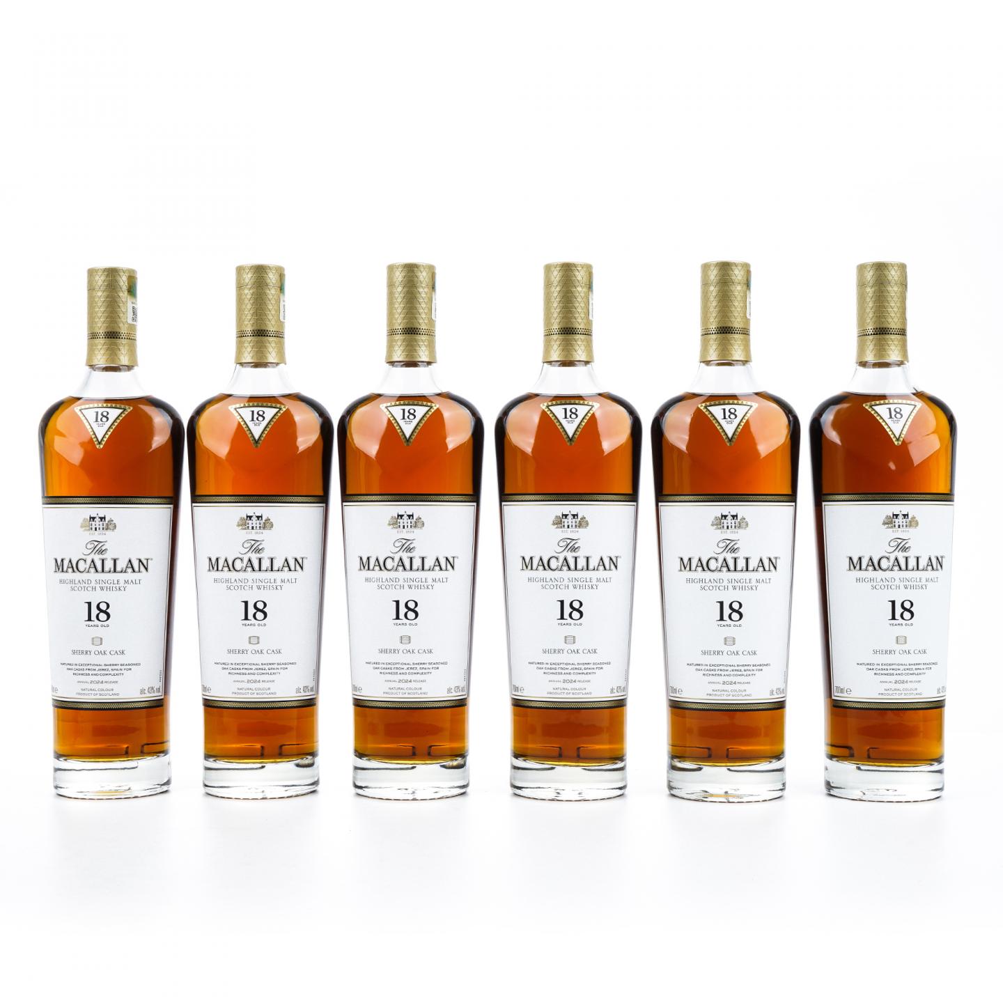 【附X光图】Macallan 麦卡伦 18年 2024 雪莉桶 6瓶组