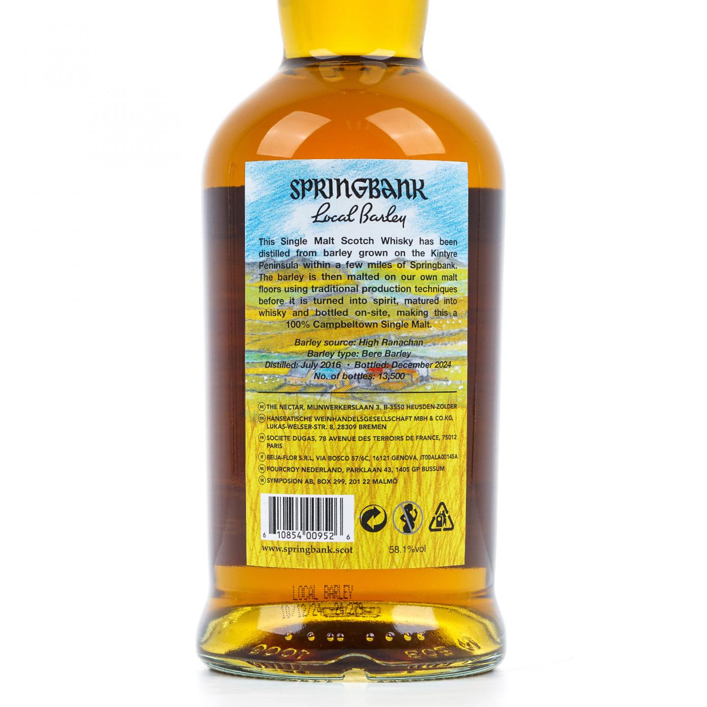 Springbank 云顶 8年 2016-2024 本地大麦 700ml