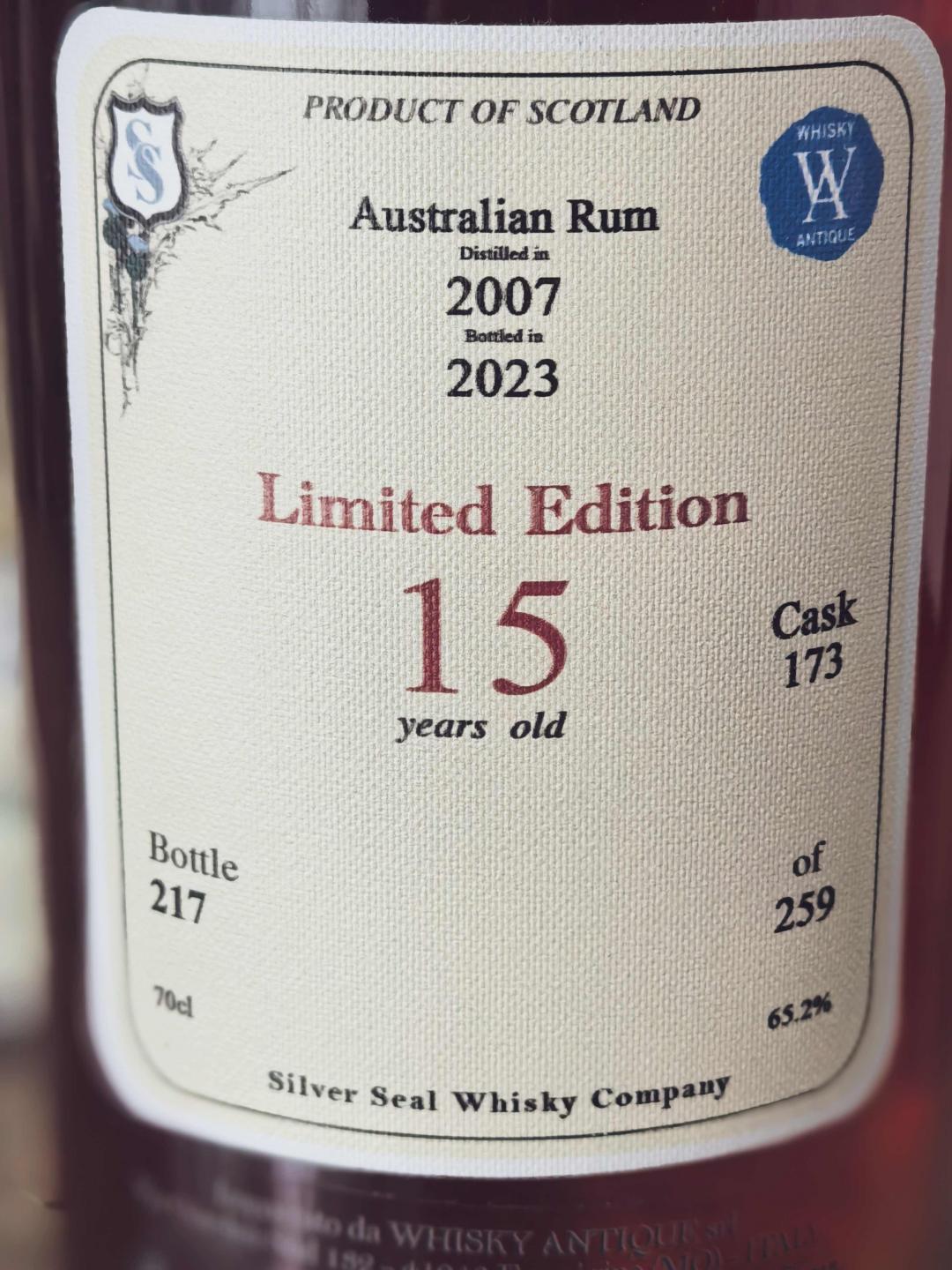 澳大利亚朗姆Beenleigh 15年 Silver Seal银玺