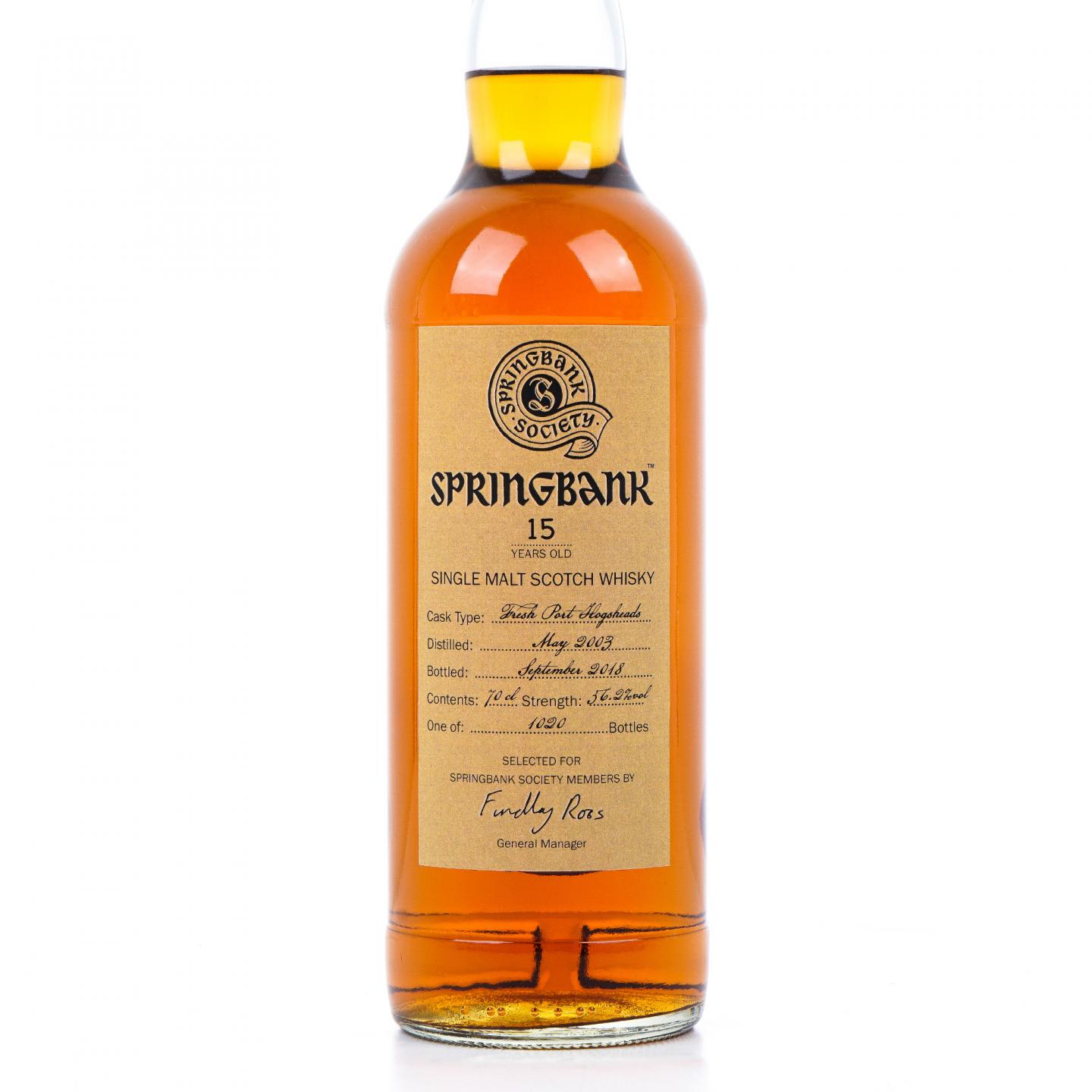 Springbank 云顶 15年 2003-2018 云顶协会