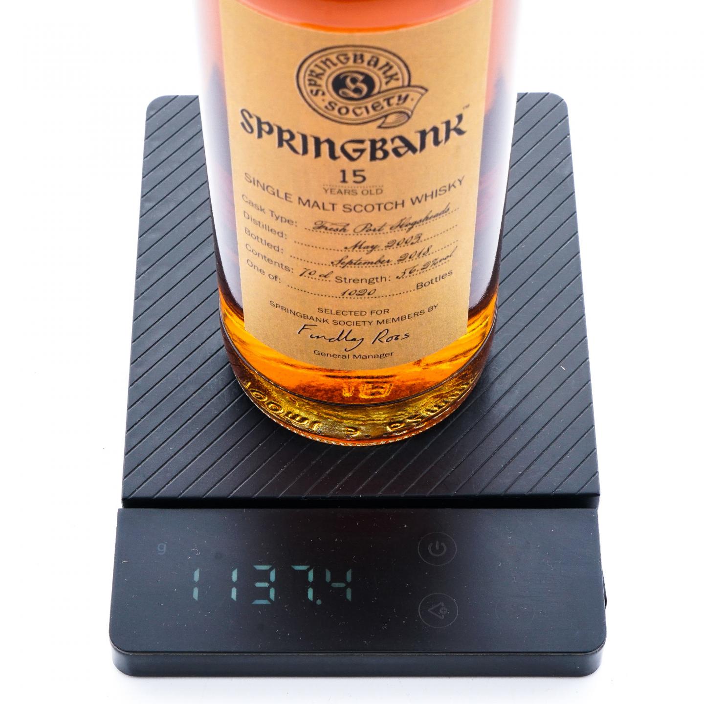 Springbank 云顶 15年 2003-2018 云顶协会