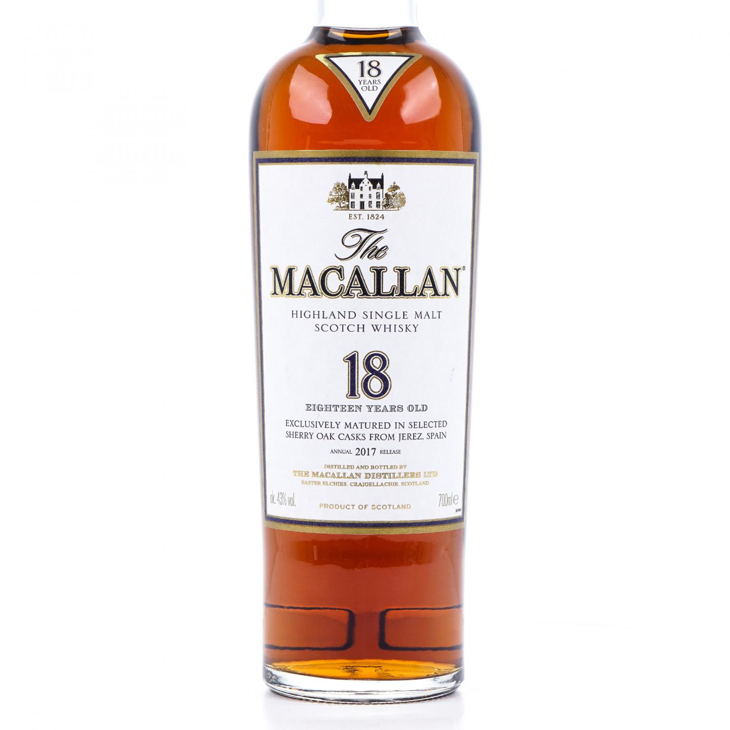 Macallan 麦卡伦 18年 2017 雪莉桶 43%Vol.