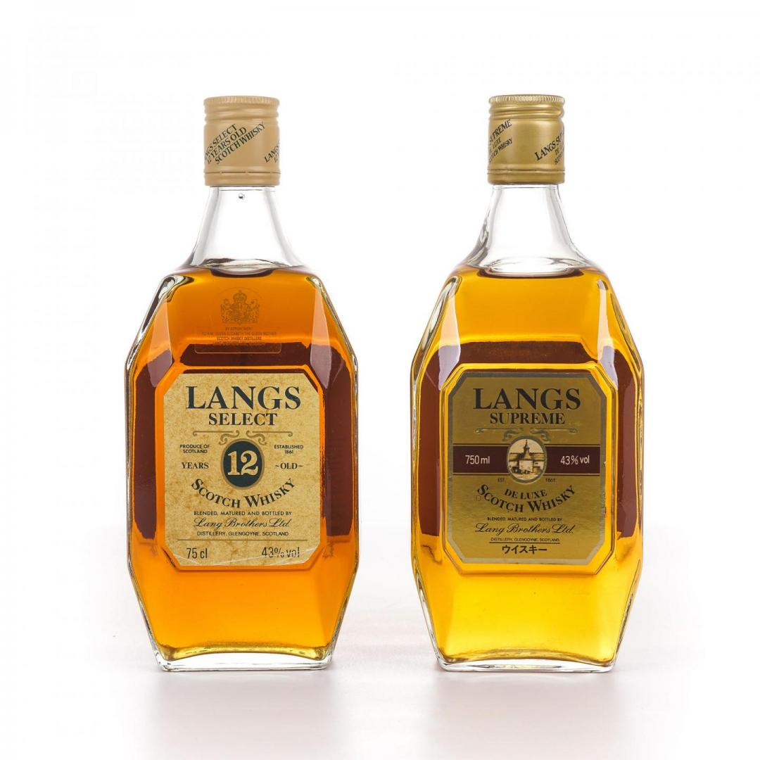 【绝版珍稀】80年代 Langs 12年威士忌2只组