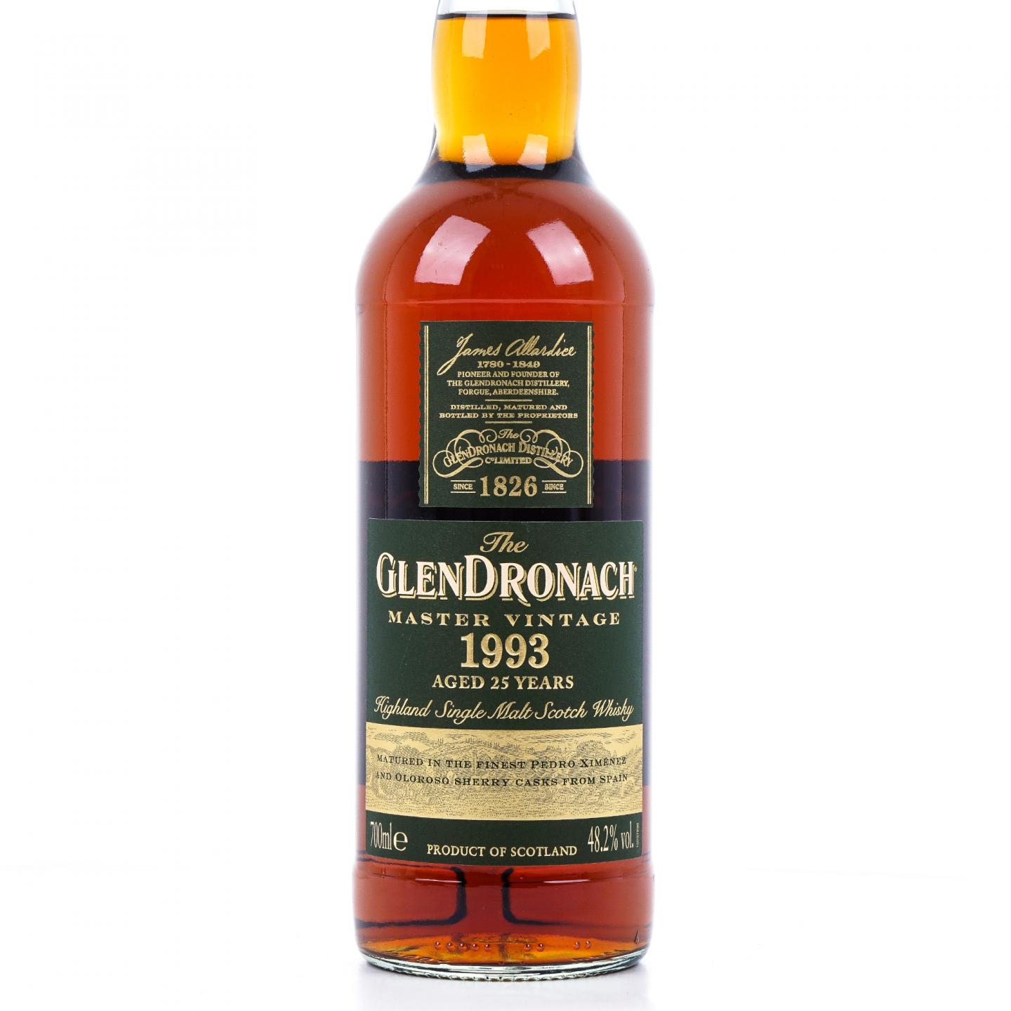 Glendronach 格兰多纳 25年 1993 Master Vintage 行货 700ml