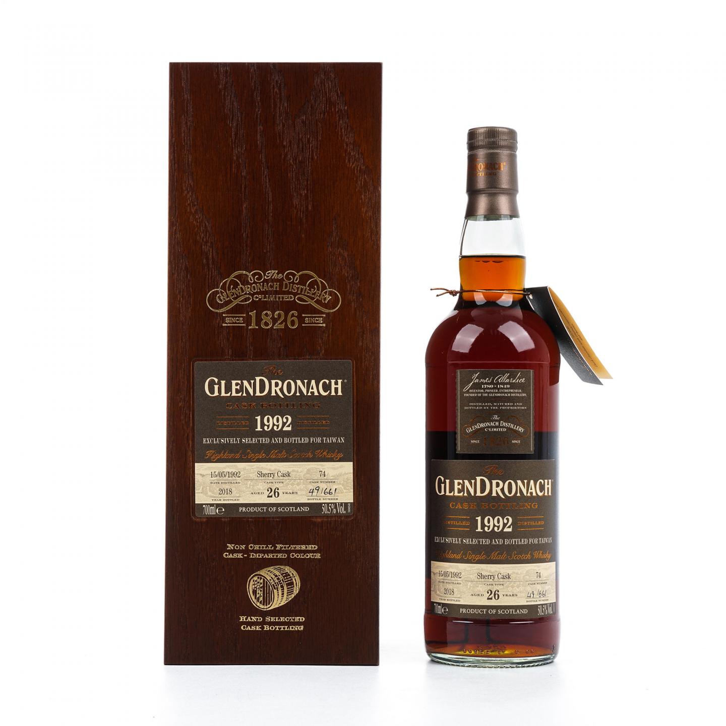 Glendronach 格兰多纳 26年 1992-2018 雪莉桶#74