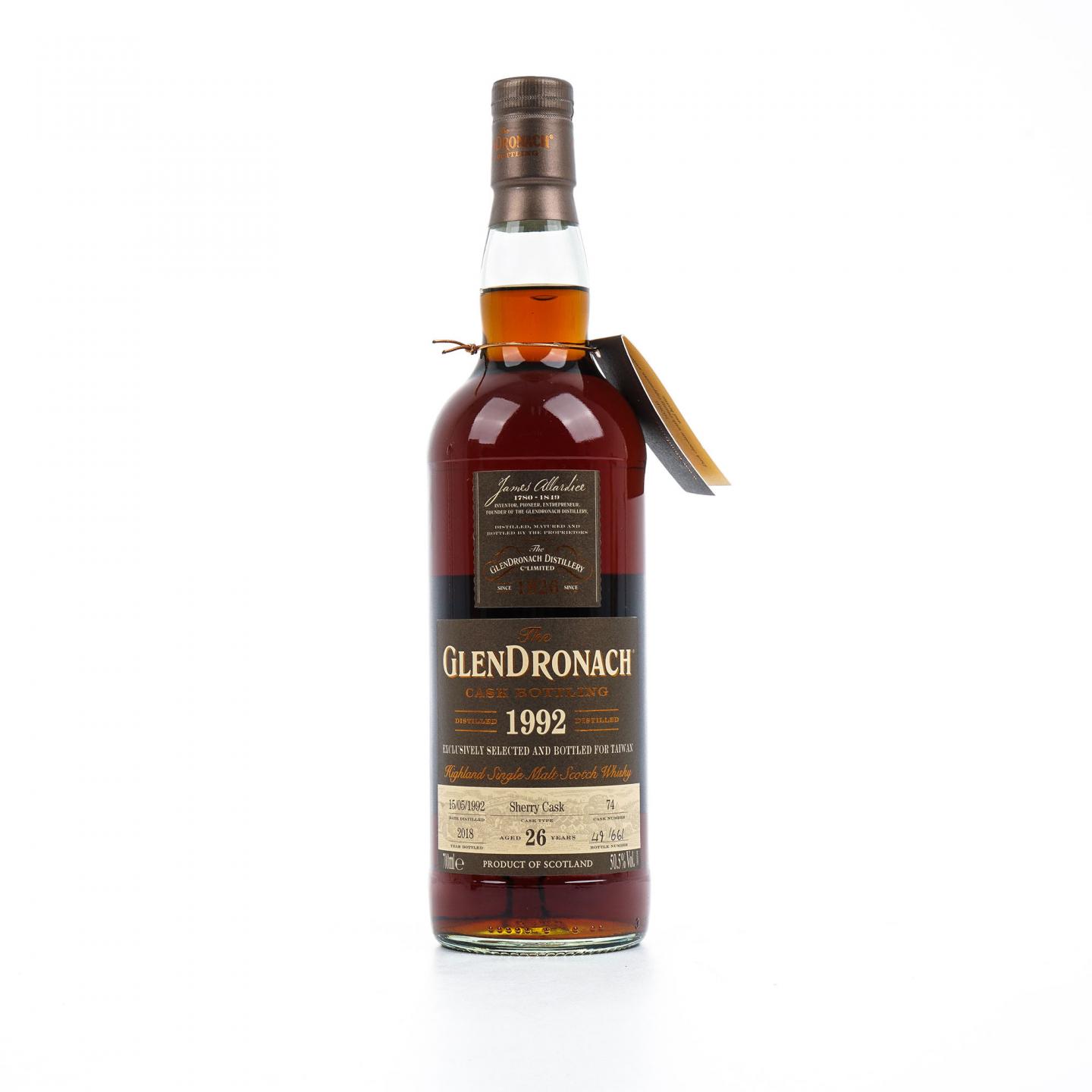 Glendronach 格兰多纳 26年 1992-2018 雪莉桶#74