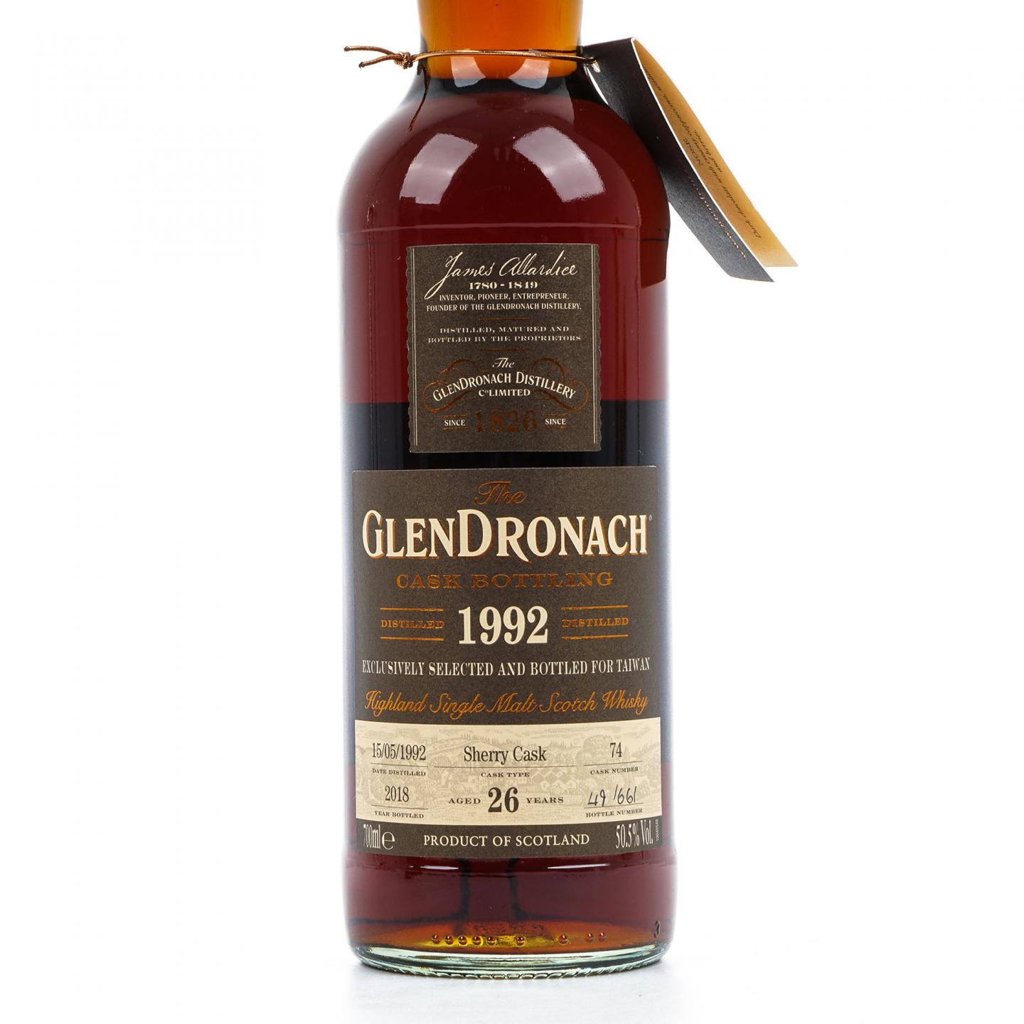 Glendronach 格兰多纳 26年 1992-2018 雪莉桶#74