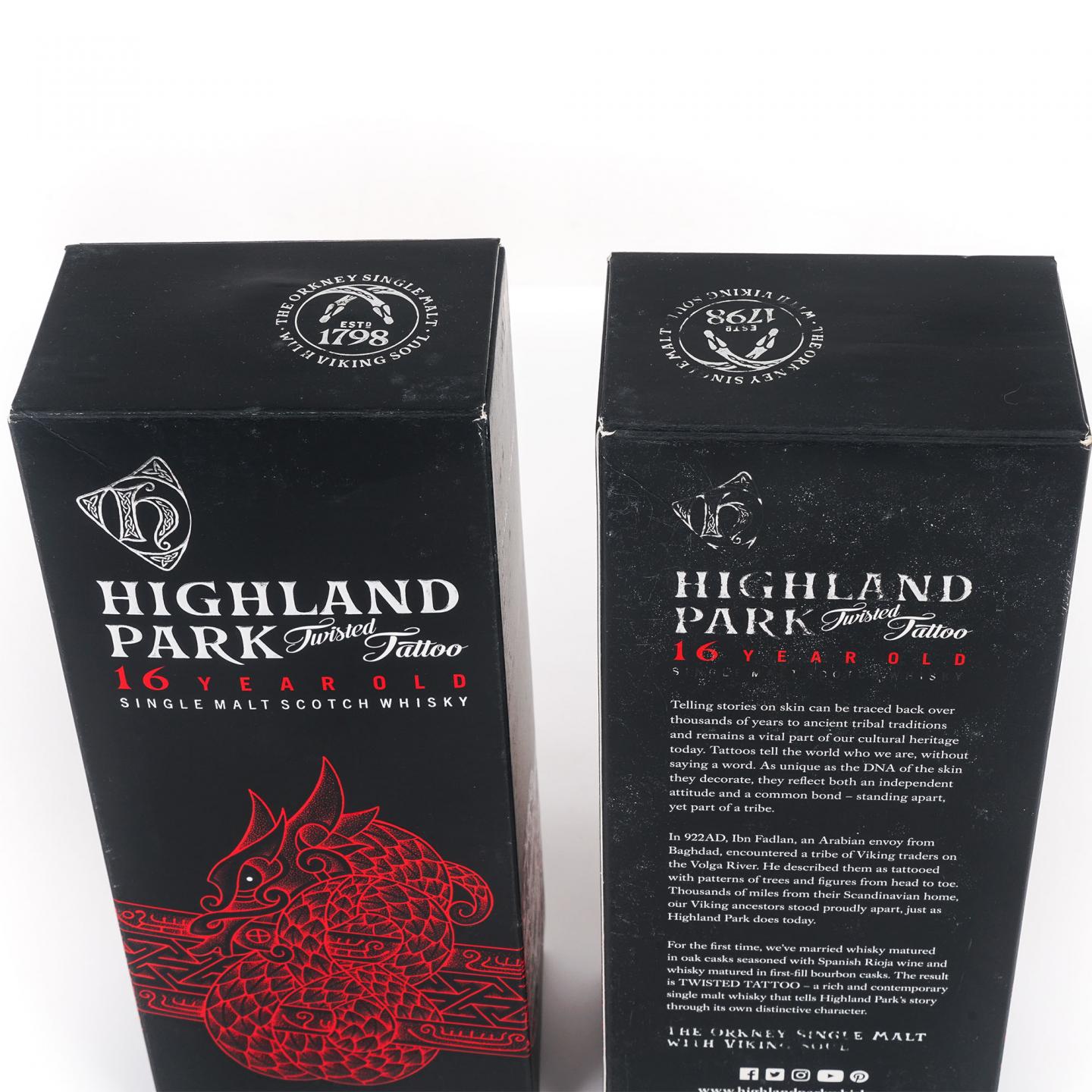 Highland Park 高原骑士 16年 Twisted Tattoo 2支组