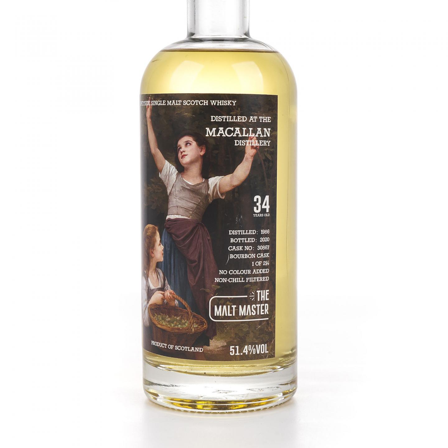 Macallan 麦卡伦 34年 1986-2020 the Malt Master 波本桶#30867