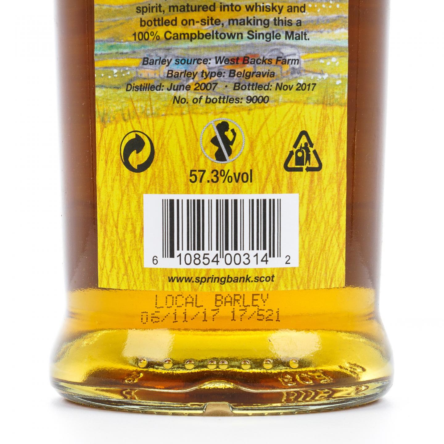 Springbank 云顶 10年 2007-2017 本地大麦