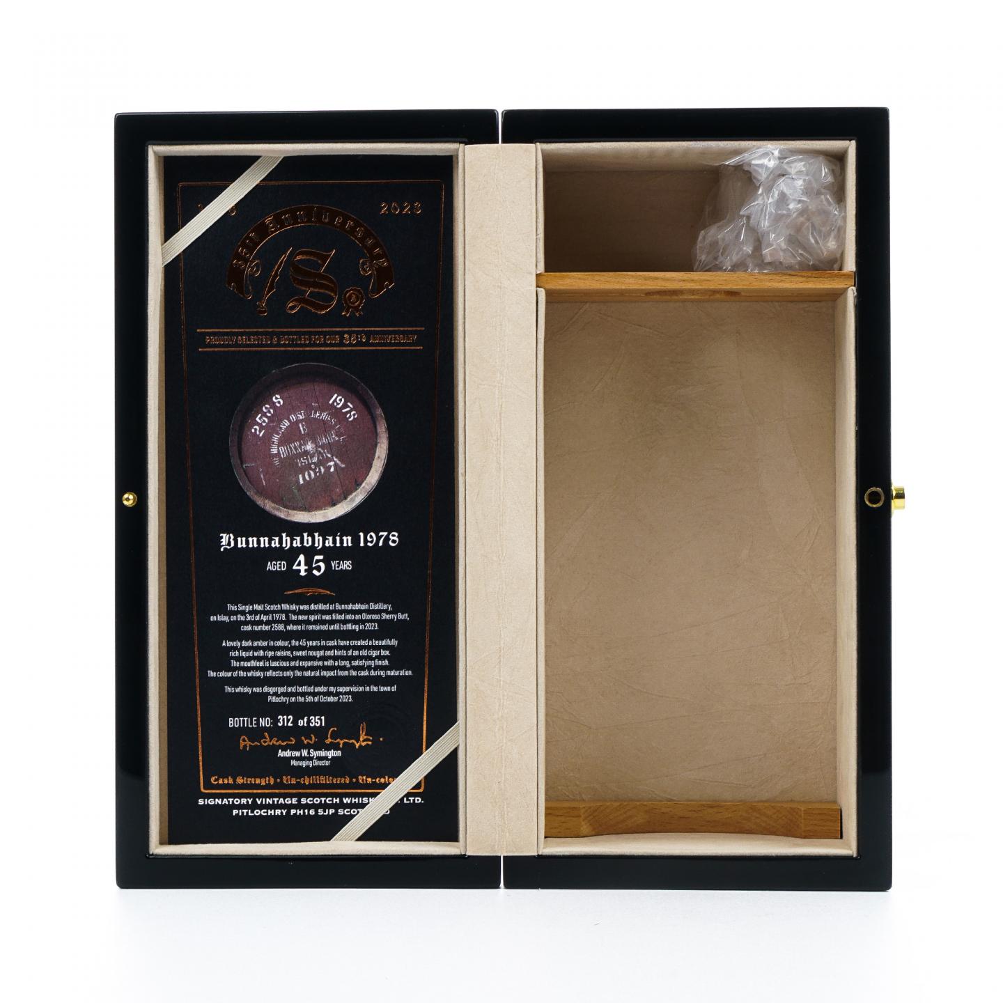 Bunnahabhain 布纳哈本 45年 1978-2023 SV 雪莉桶#2588 桶强