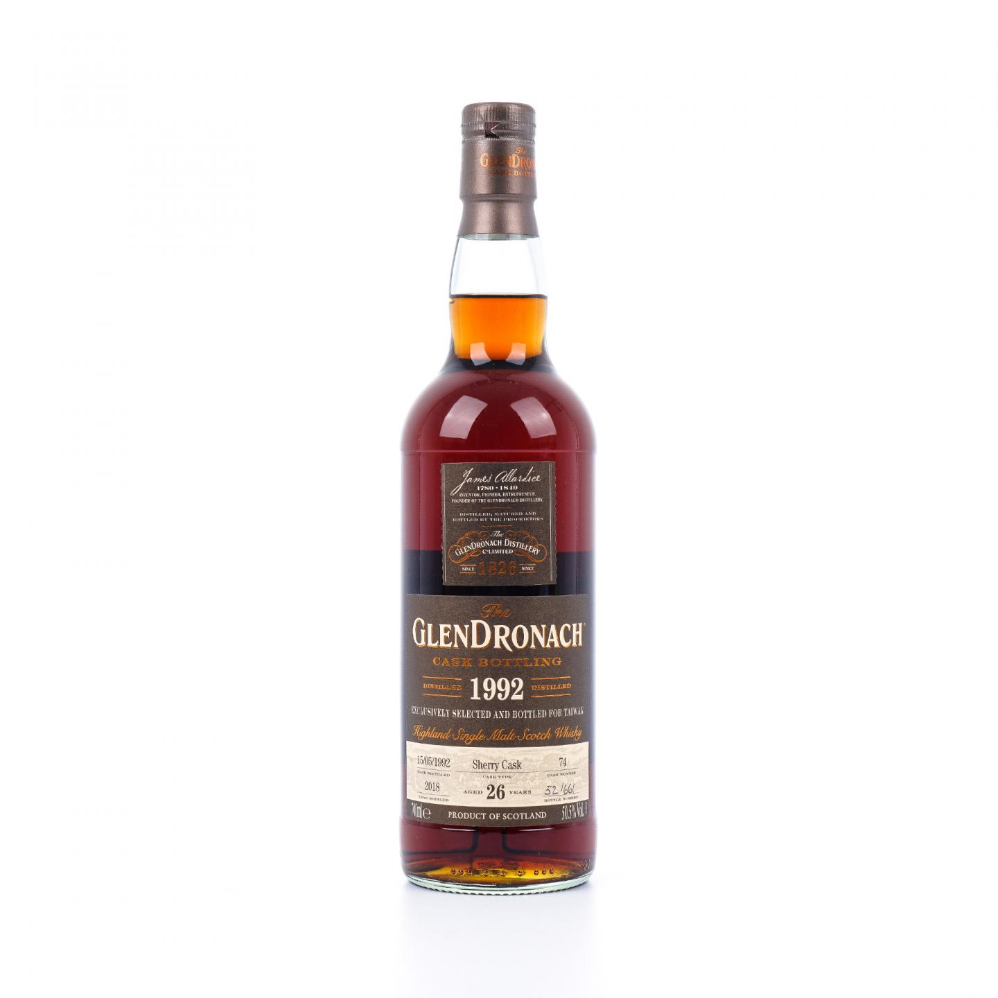 Glendronach 格兰多纳 26年 1992-2018 雪莉桶#74